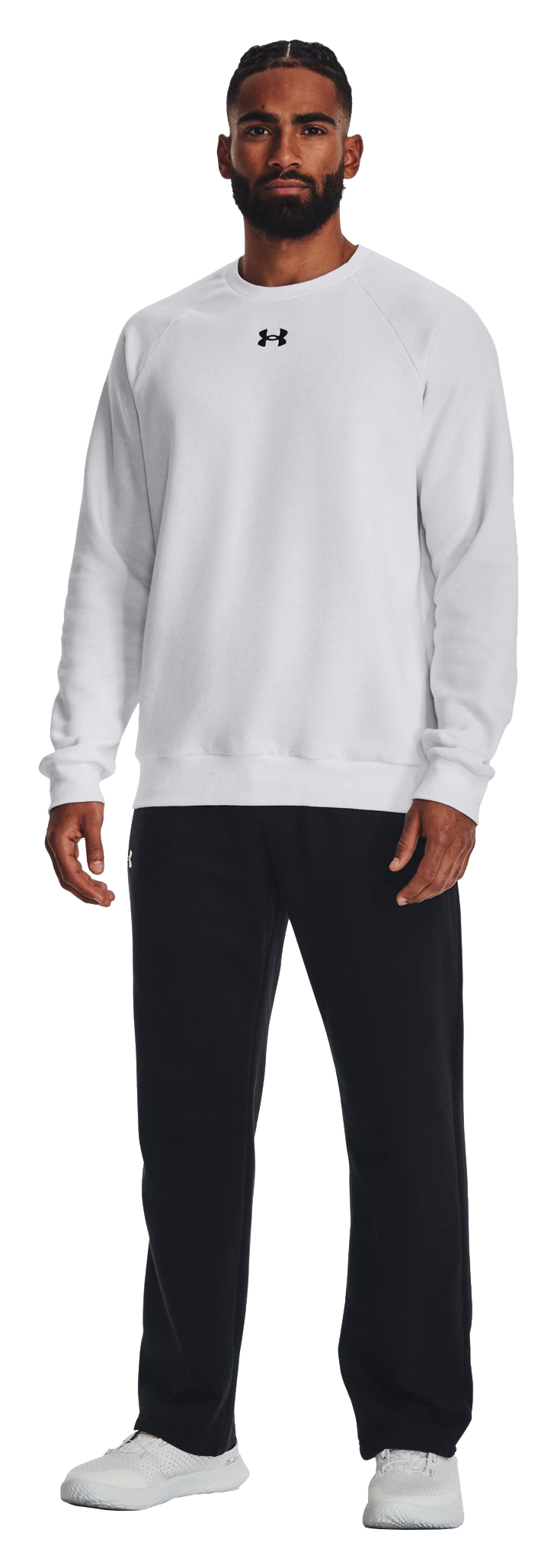 Image of Under Armour Rival Fleece Pants for Men - Black/White - LT