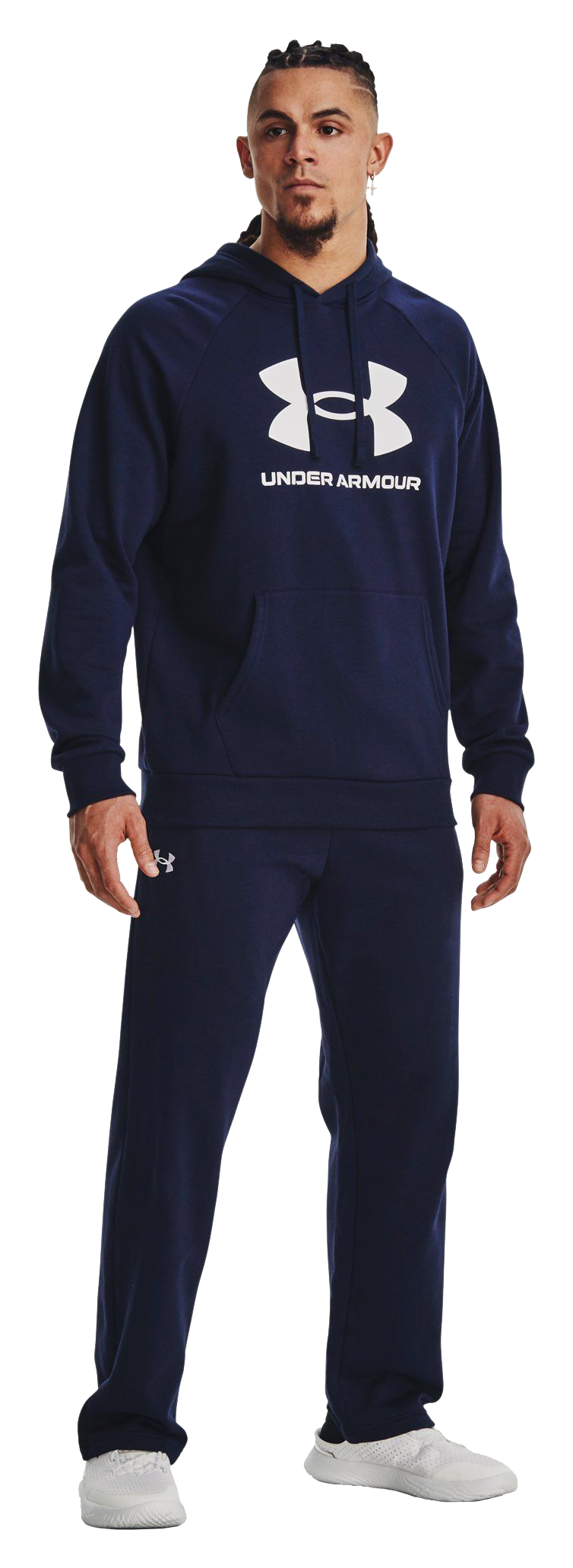 Image of Under Armour Rival Fleece Pants for Men - Midnight Navy/White - LT