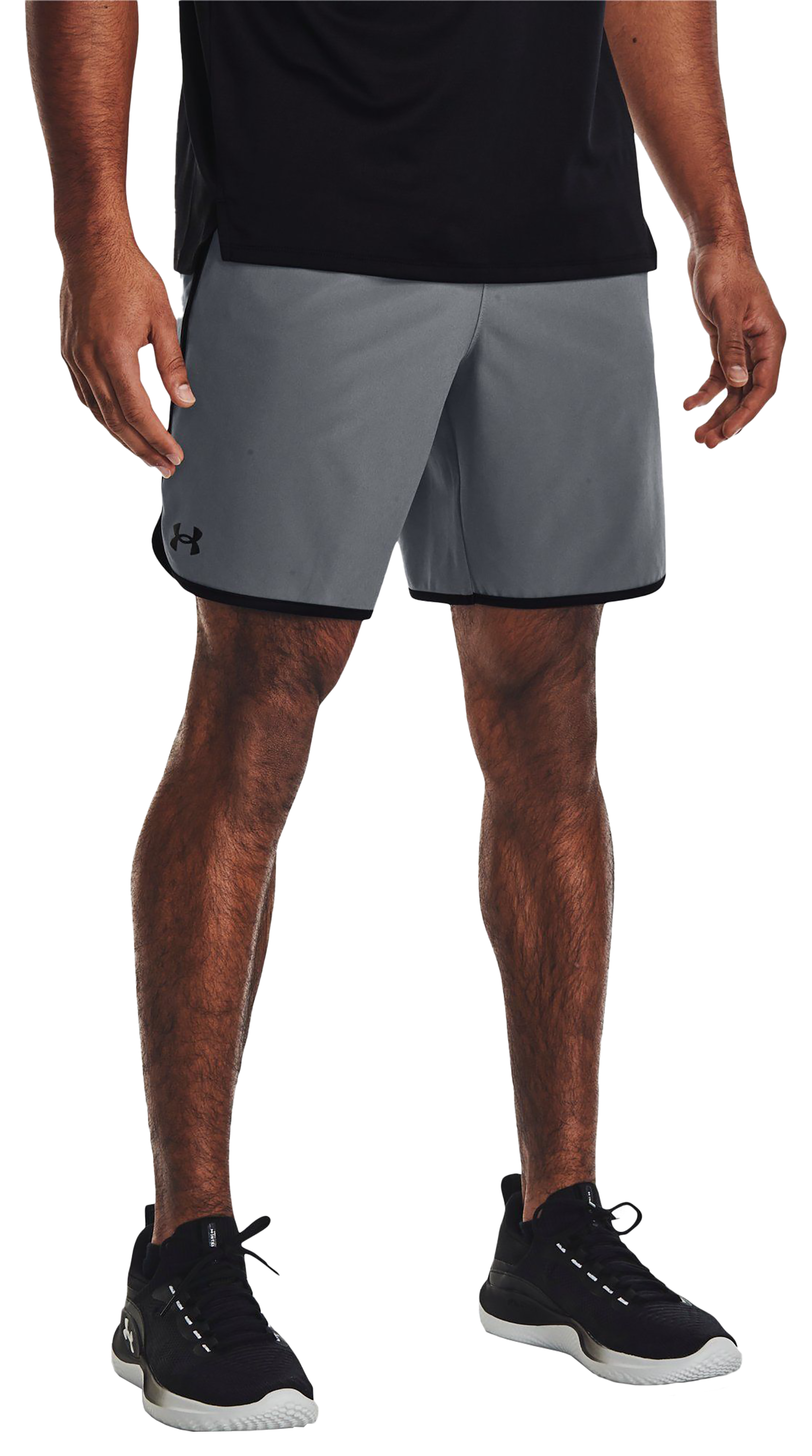 Image of Under Armour HIIT Woven 8'' Shorts for Men - Pitch Gray/Black