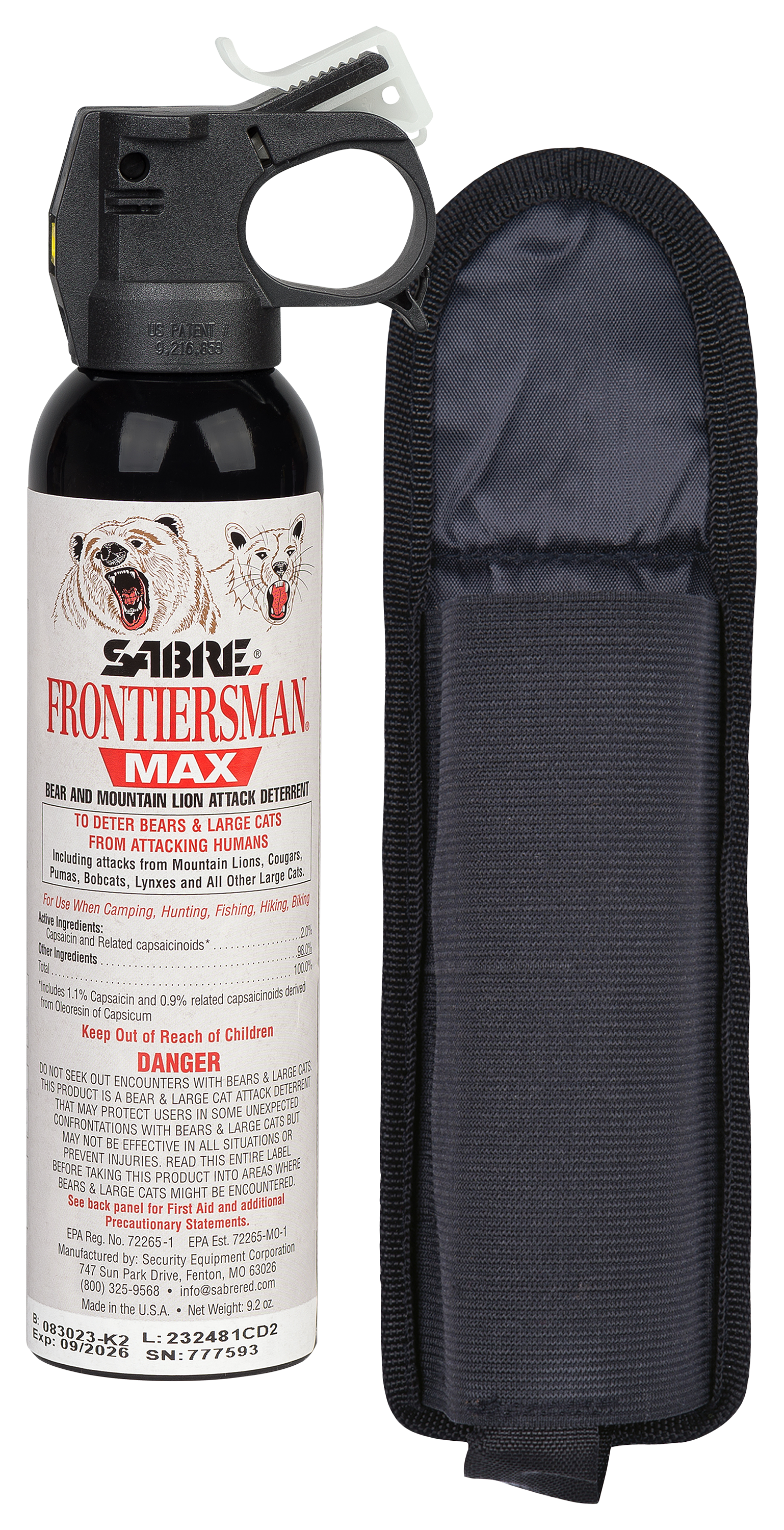 SABRE Frontiersman MAX Bear Spray with Belt Holster