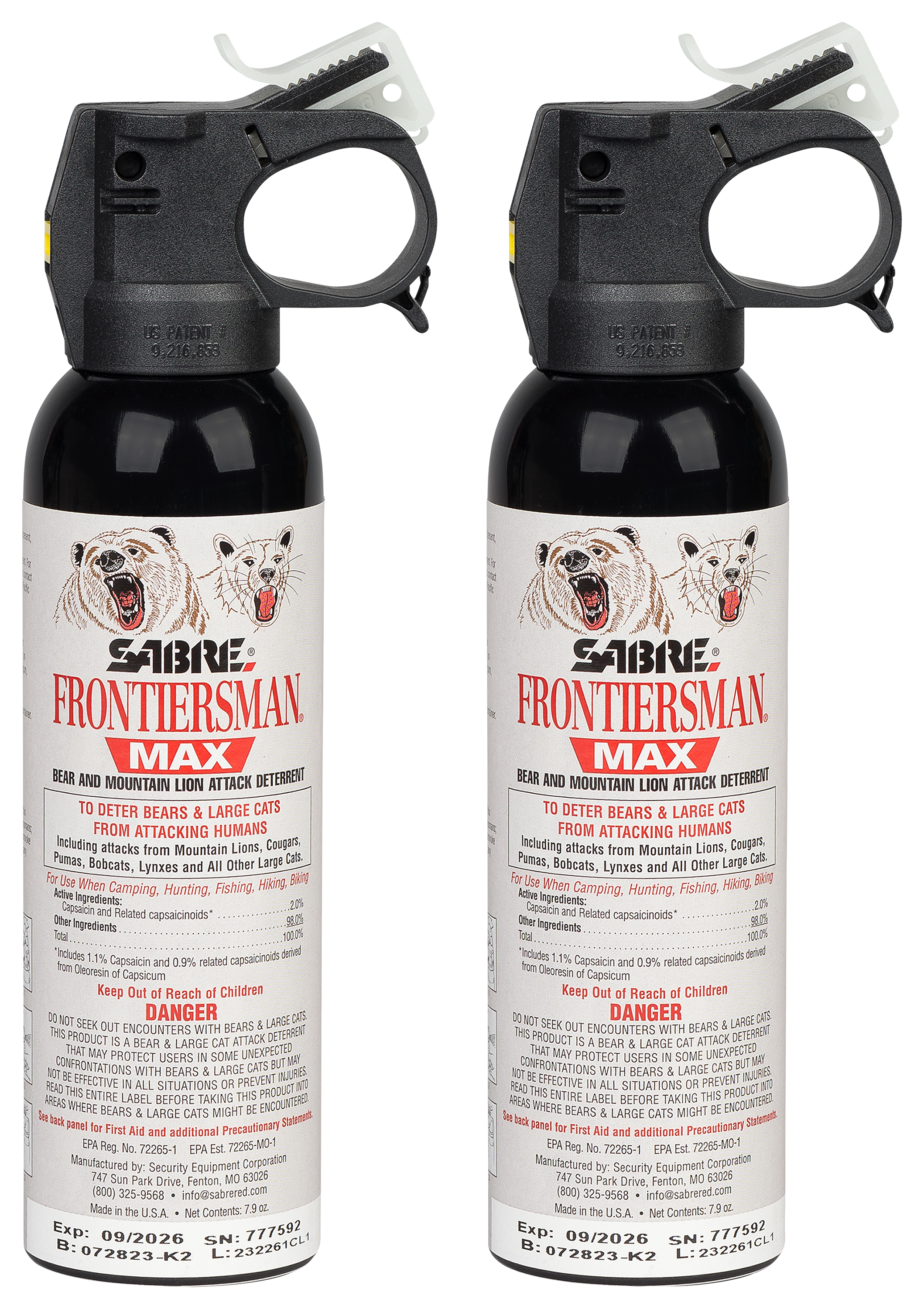 Image of SABRE Frontiersman MAX Bear Spray 2-Pack