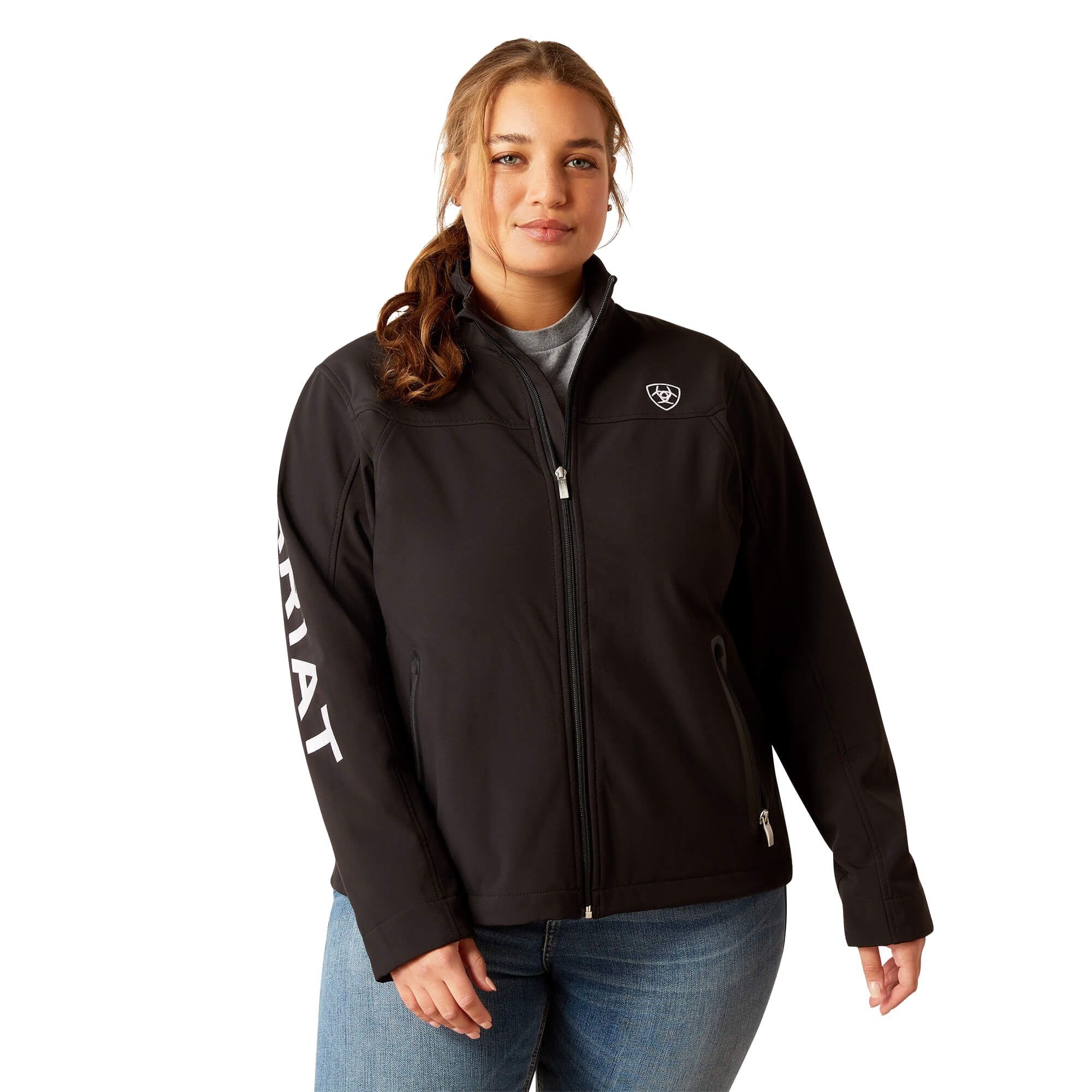 Image of Ariat New Team Softshell Jacket for Ladies - Black - 2X