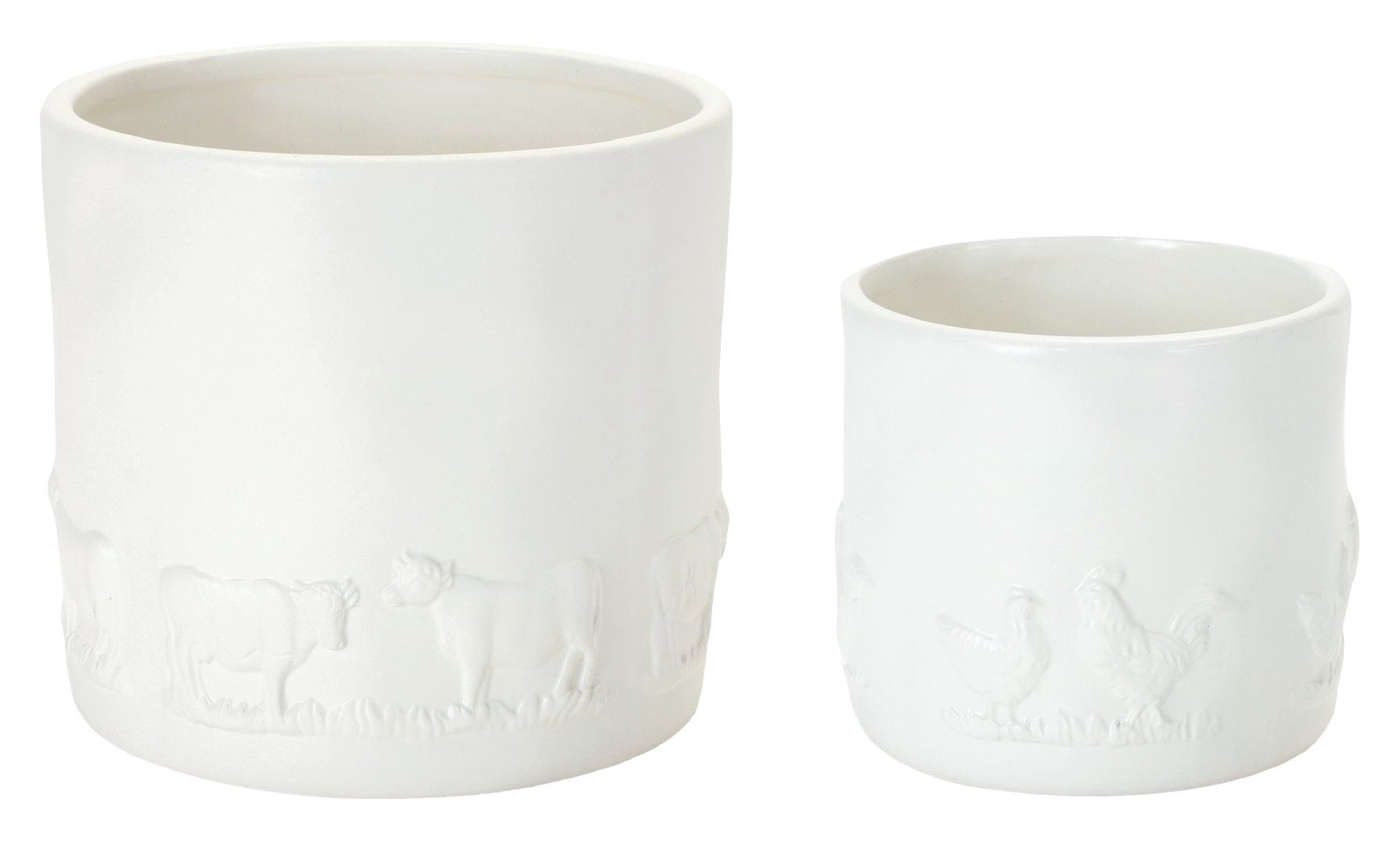 Image of Melrose International Ceramic Farm Animal Planters Set of 2