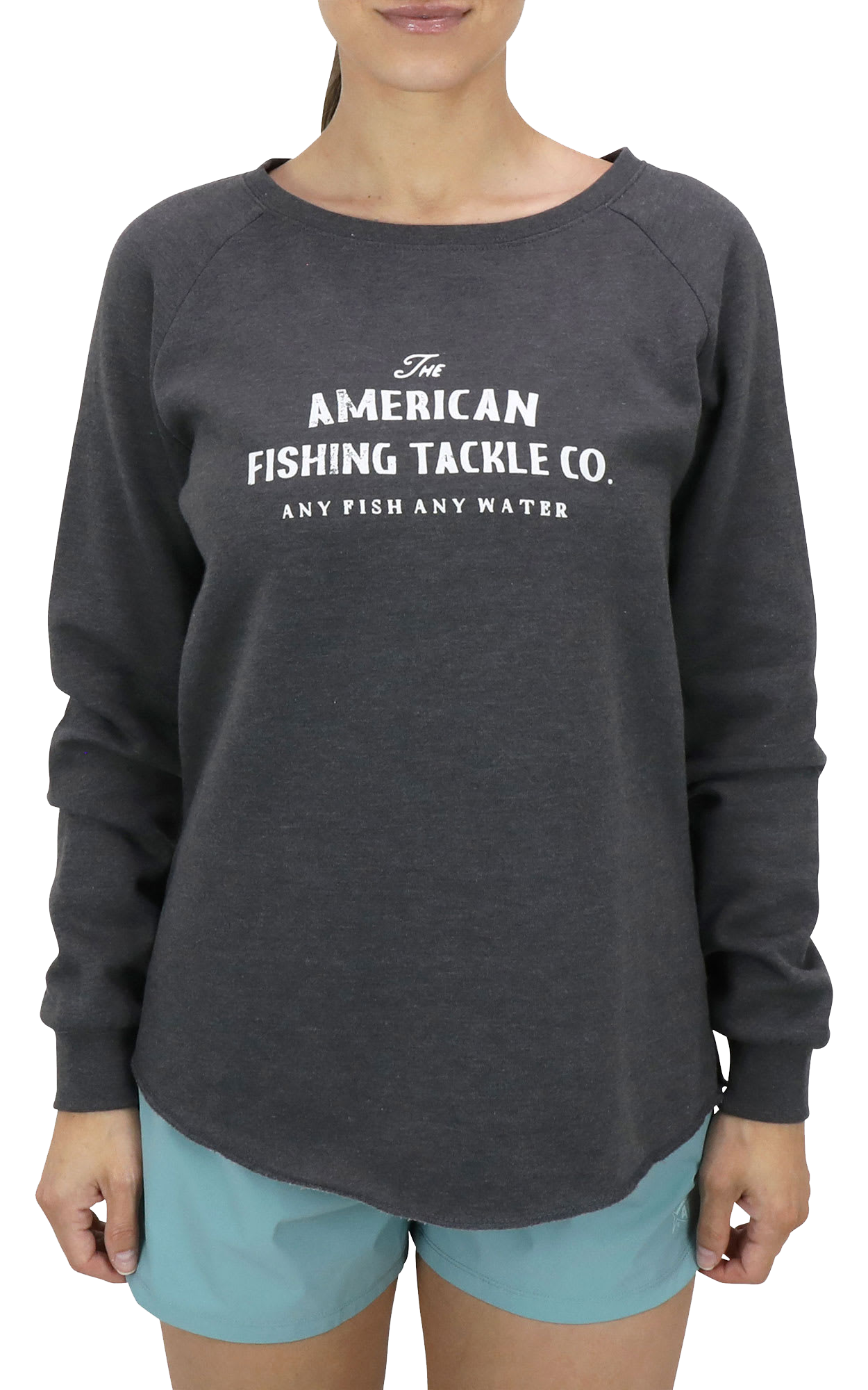 Image of AFTCO Whiskey Crew-Neck Long-Sleeve Sweatshirt for Ladies - Shadow