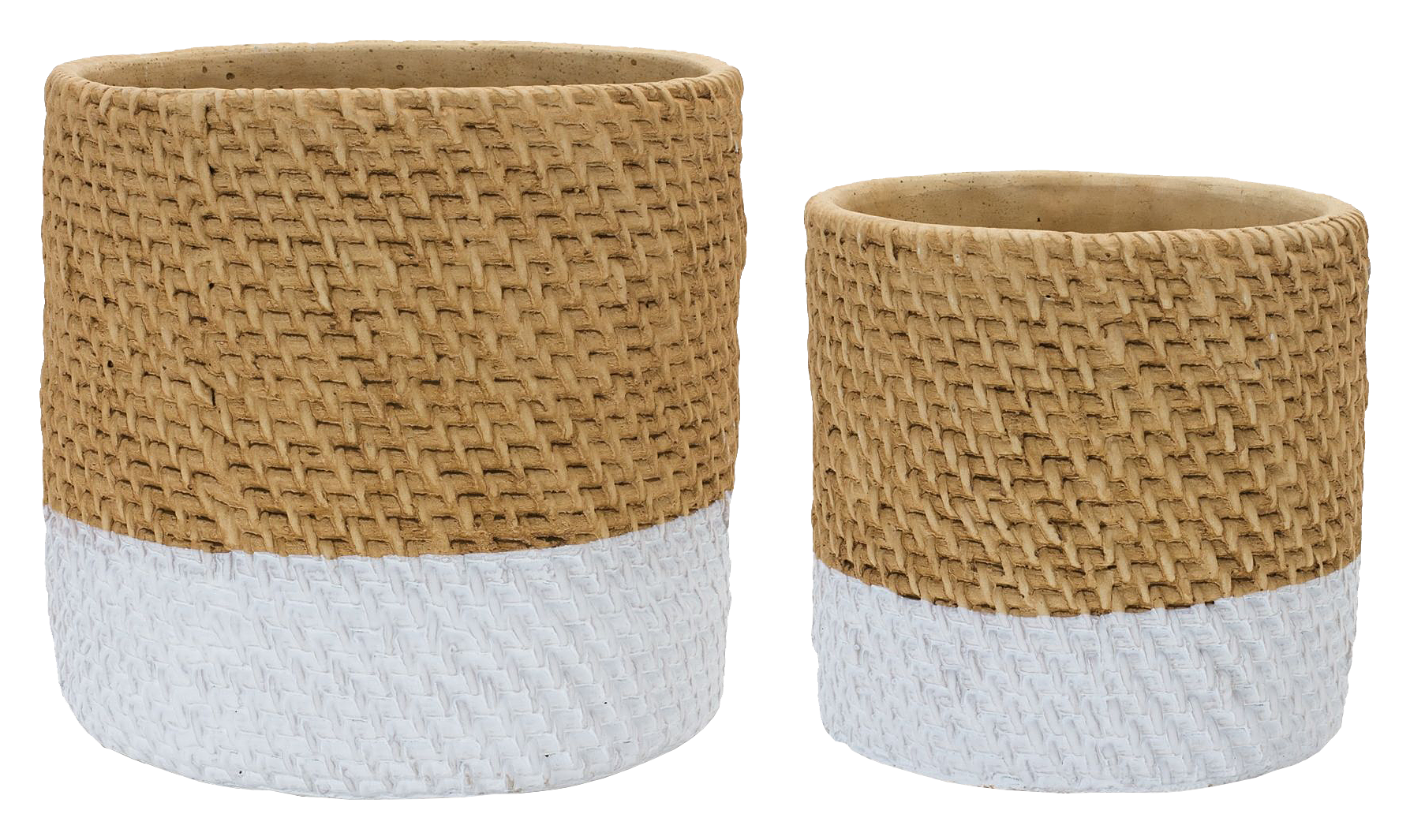 Image of Melrose International Woven Stone Planters Set of 2