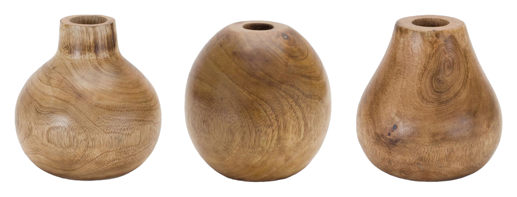 Image of Melrose International Natural Wood Bud Vases Set of 3