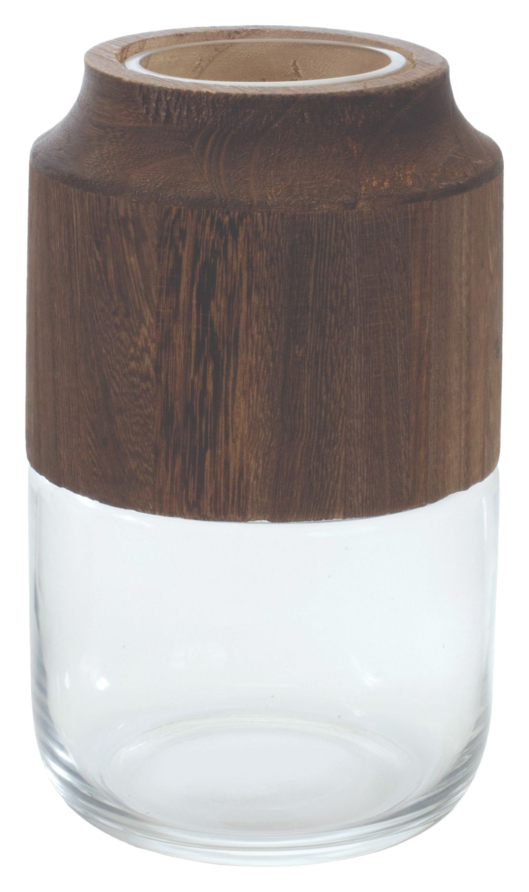 Image of Melrose International Glass Vase with Wood Accent