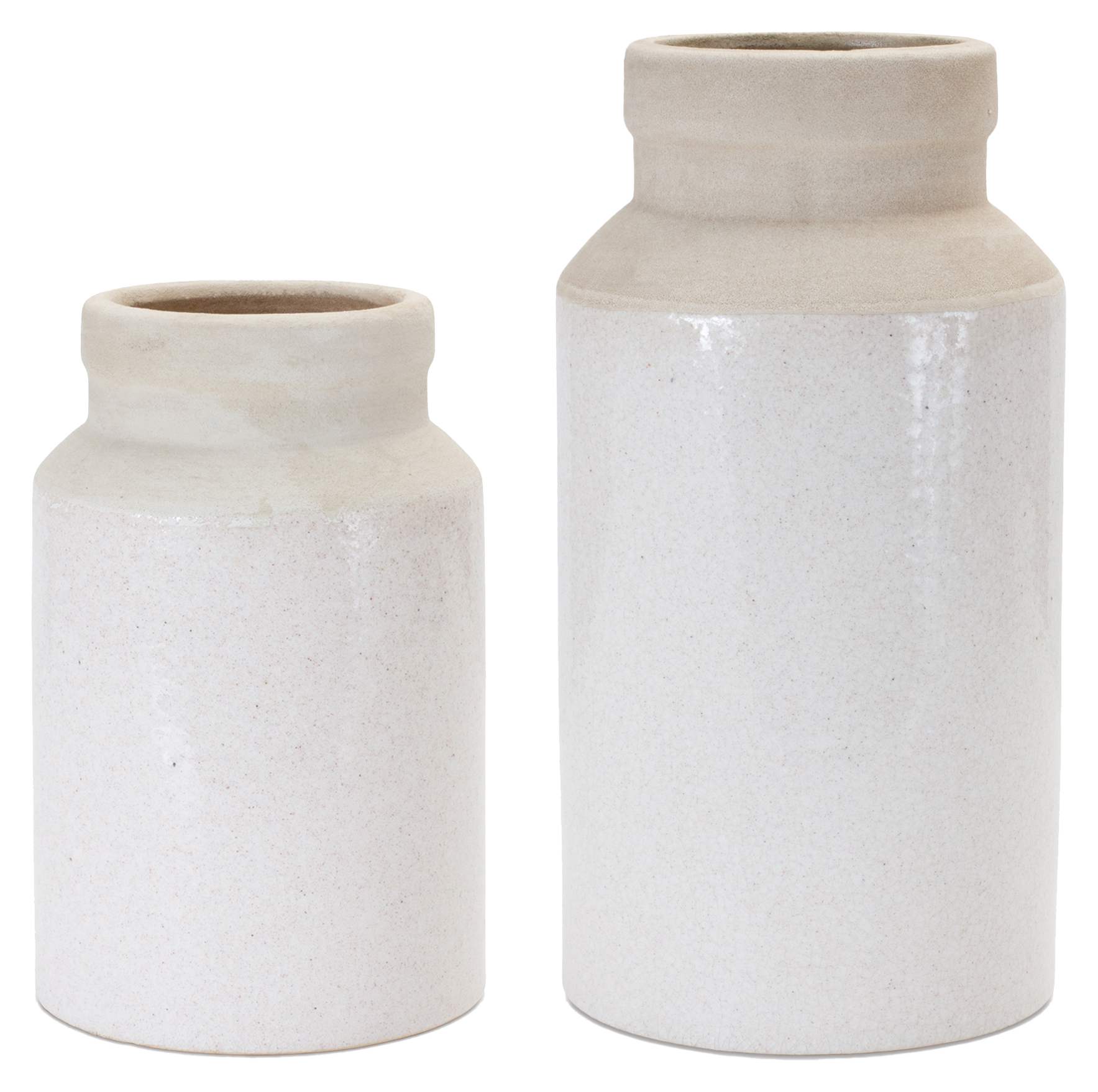 Image of Melrose International Two-Tone Stoneware Vases Set of 2