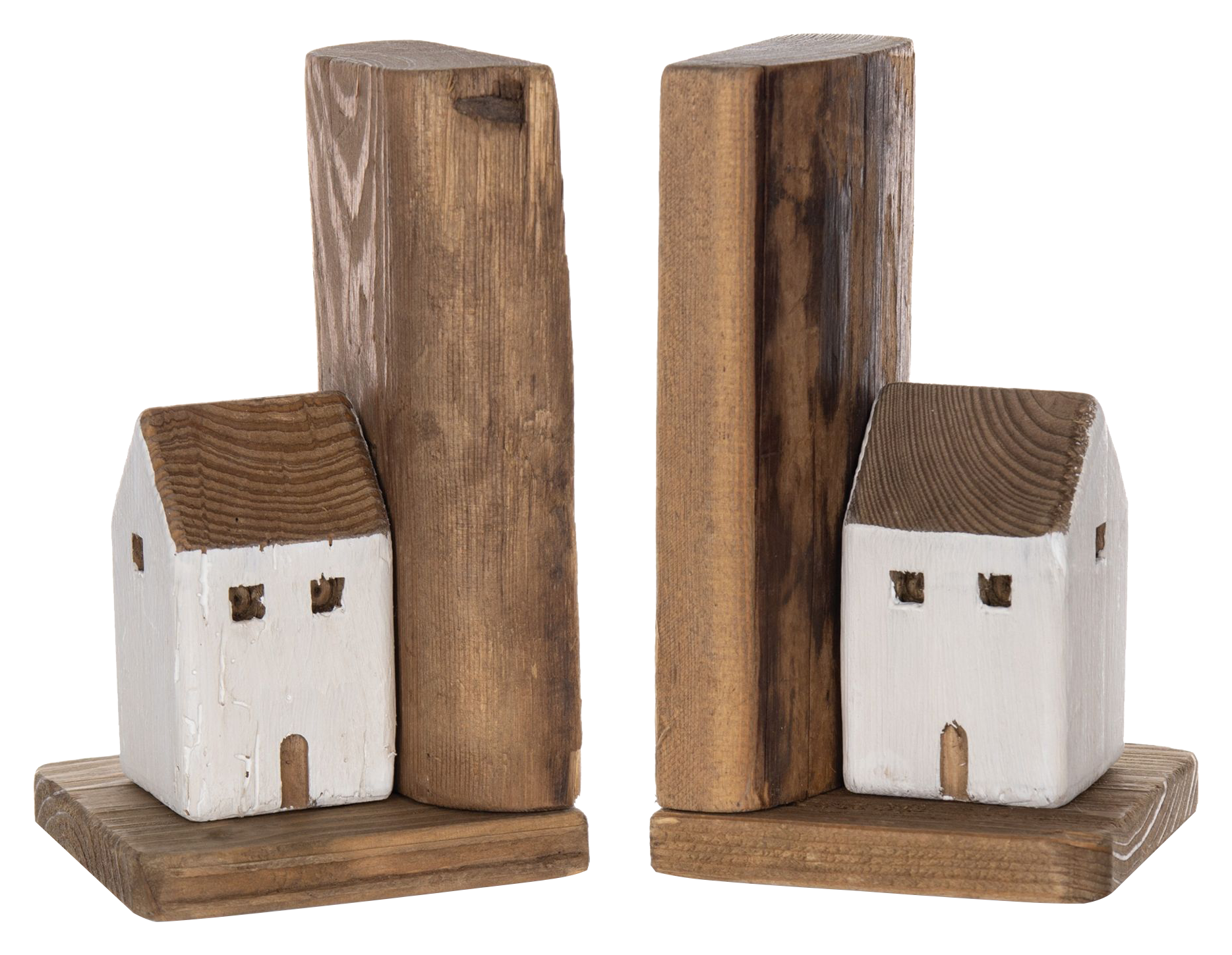 Image of Melrose International Wood House Bookends Set of 2