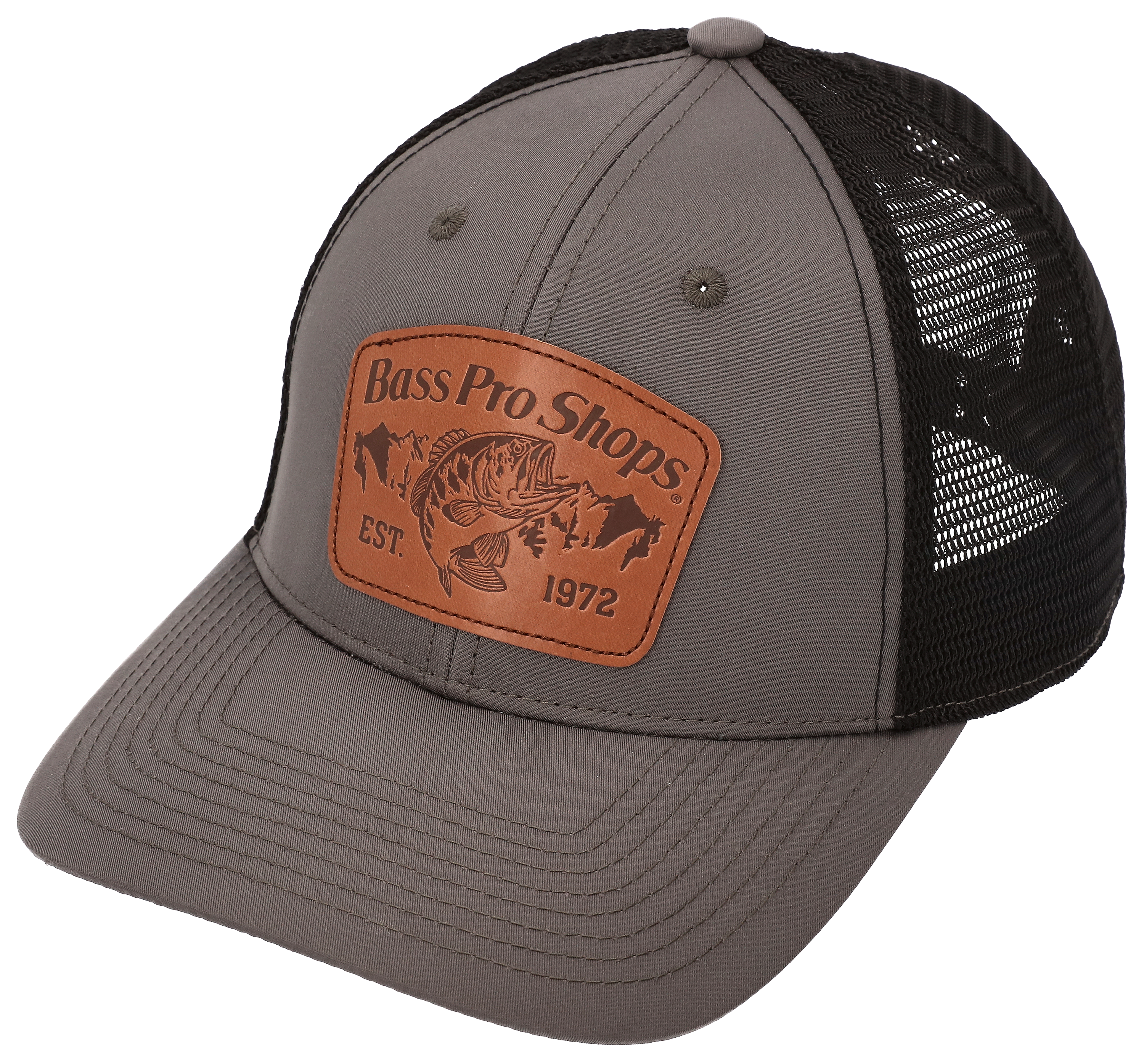 Image of Bass Pro Shops Leather Patch Mesh-Back Cap