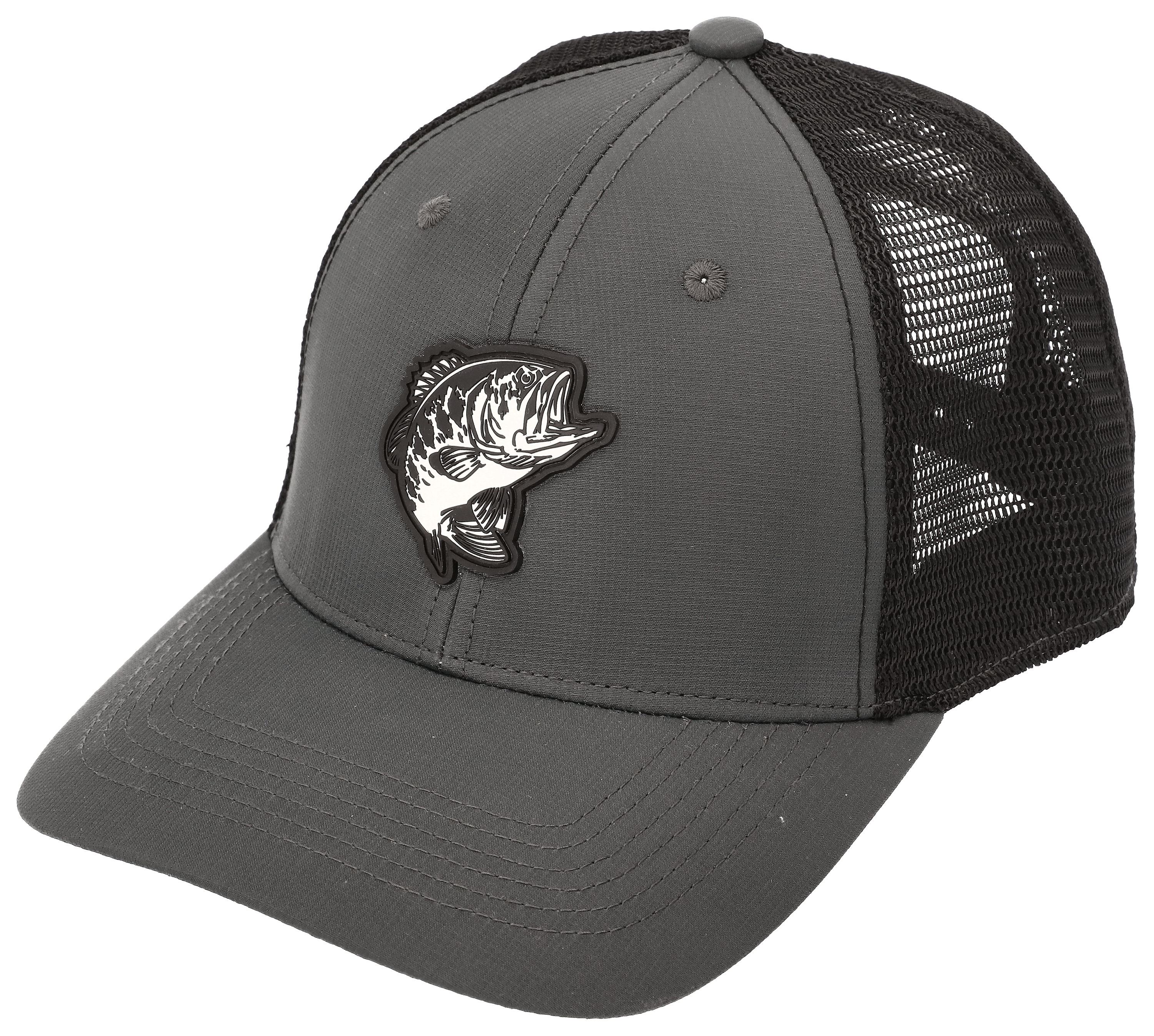 Image of Bass Pro Shops Bass Performance Mesh-Back Cap - Charcoal/Black