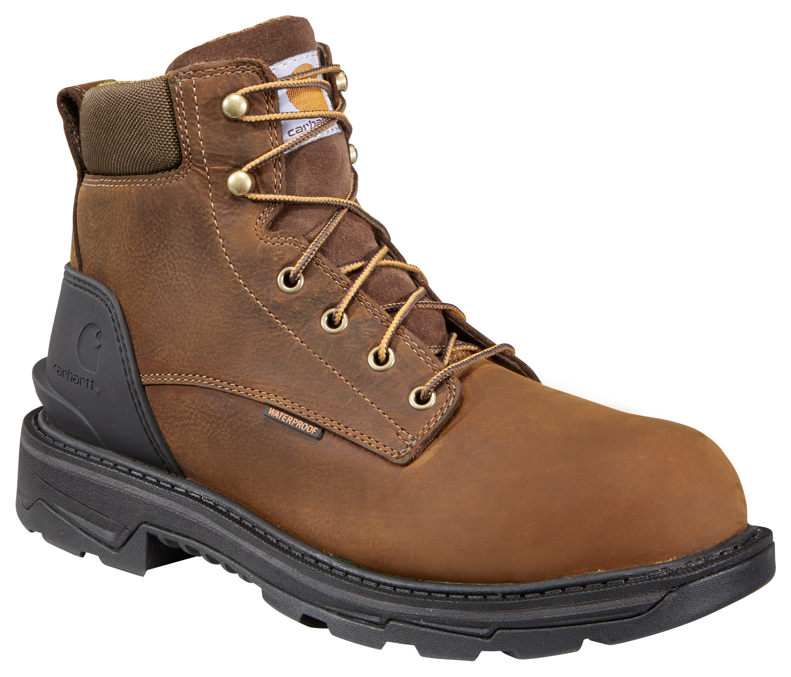 Carhartt Ironwood 6'' Waterproof Alloy Toe Work Boots for Men - Bison Brown Oil Tan - 8M -  847816095772