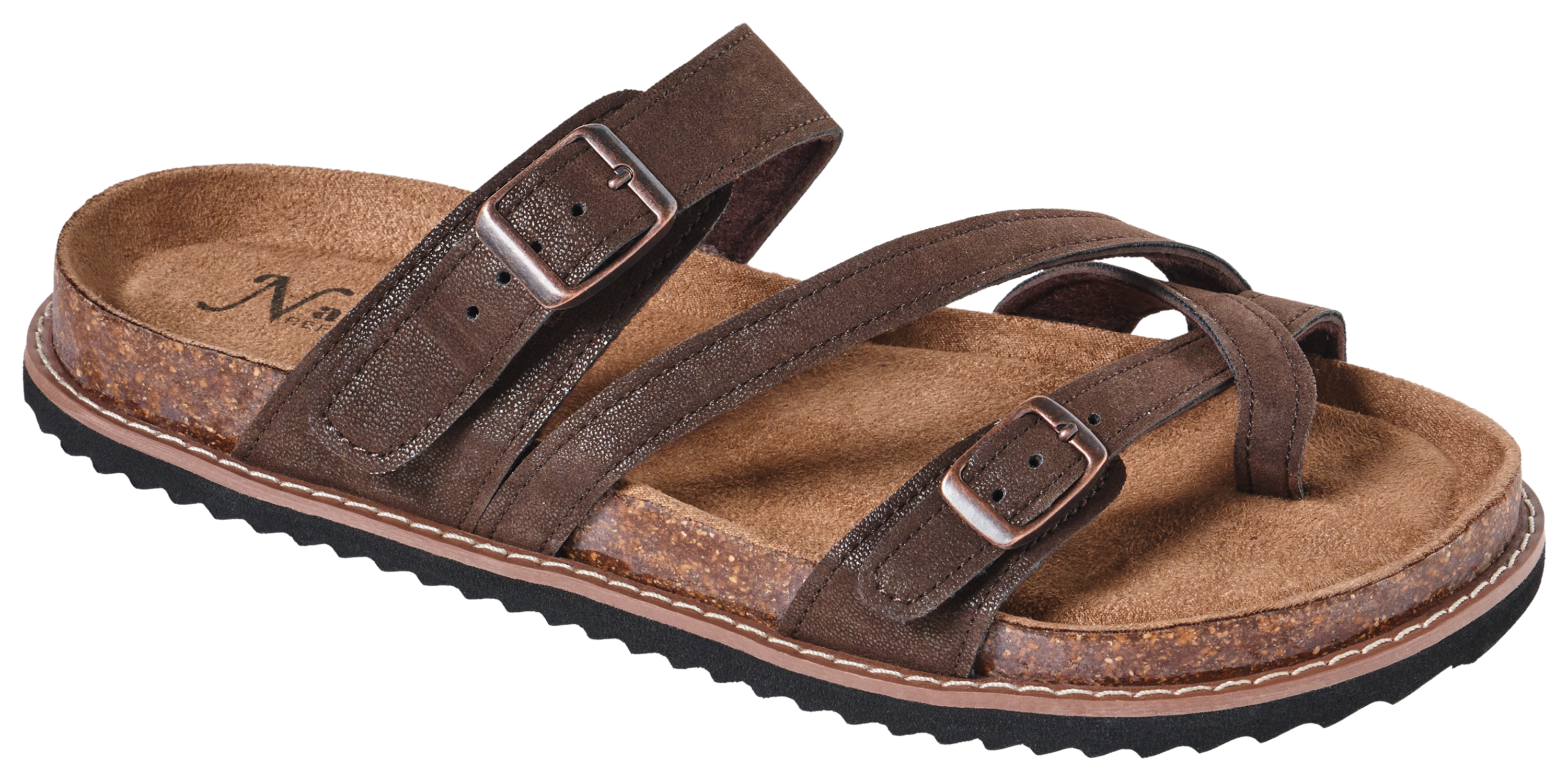 Image of Natural Reflections Siena Buckle Sandals - Brown
