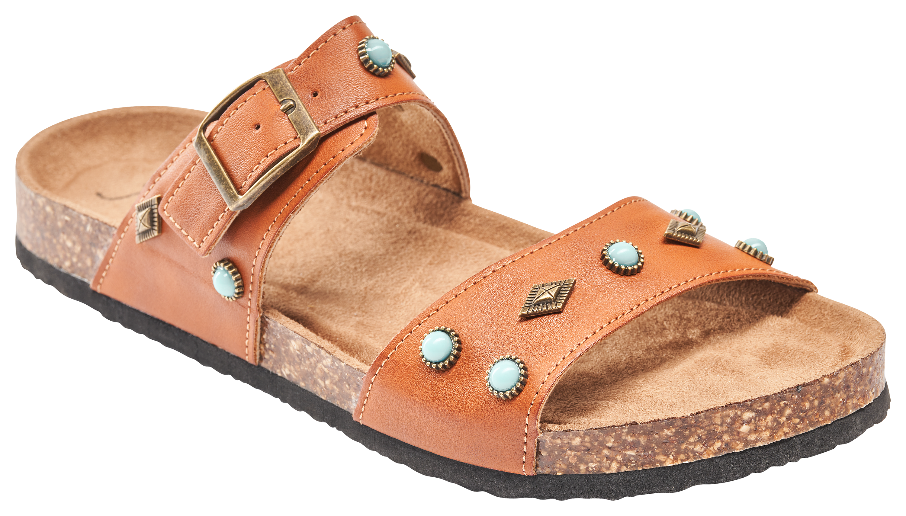 NATURAL REFLECTIONS Jeweled Slide Sandals