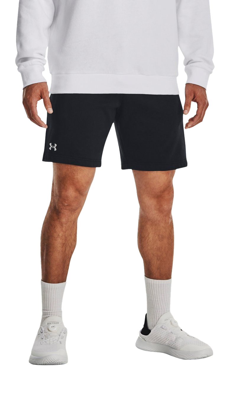 Image of Under Armour Rival Fleece Shorts for Men - Black/White - LT