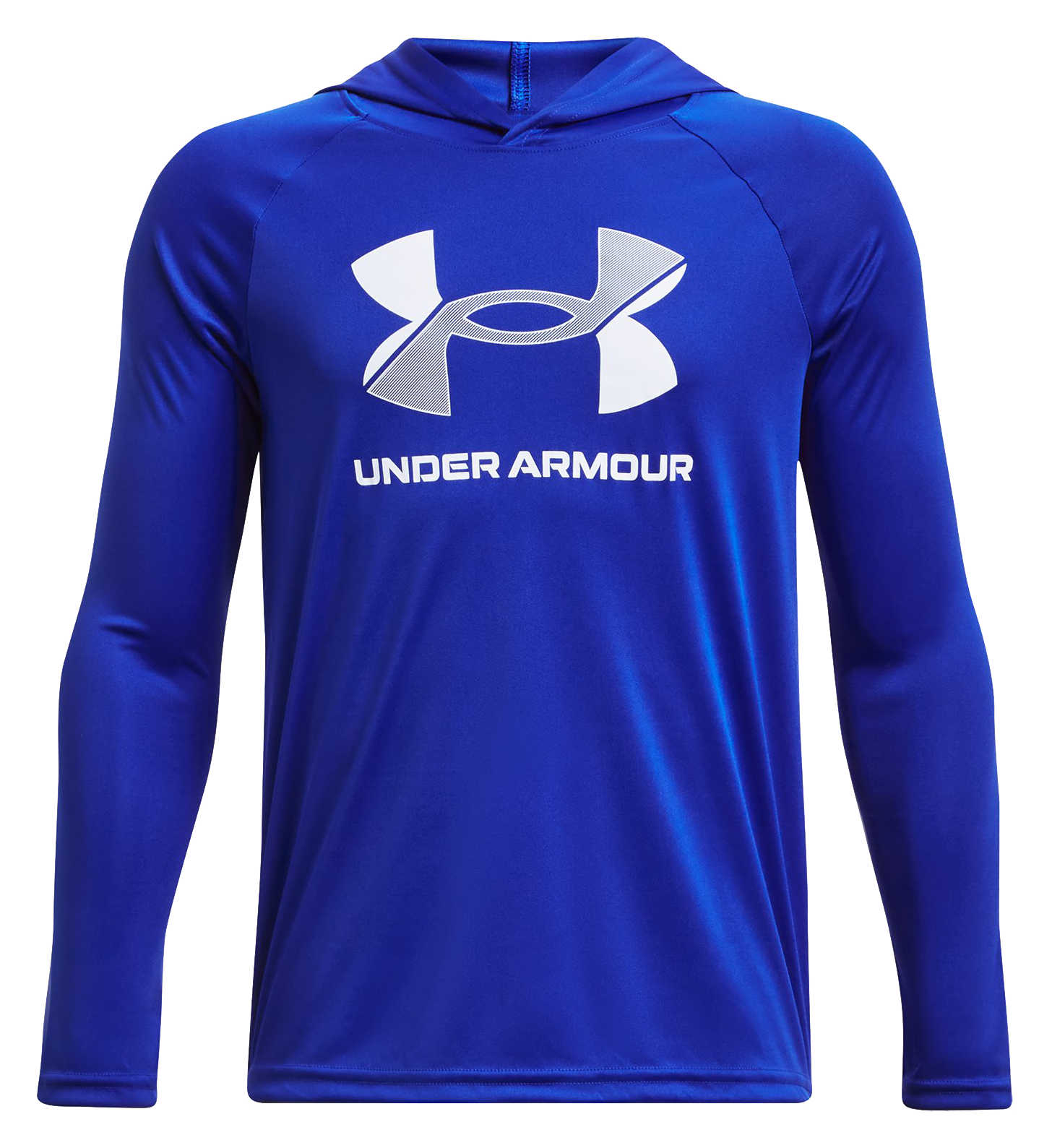 Image of Under Armour Tech Big Logo Long-Sleeve Hoodie for Boys - Team Royal/White
