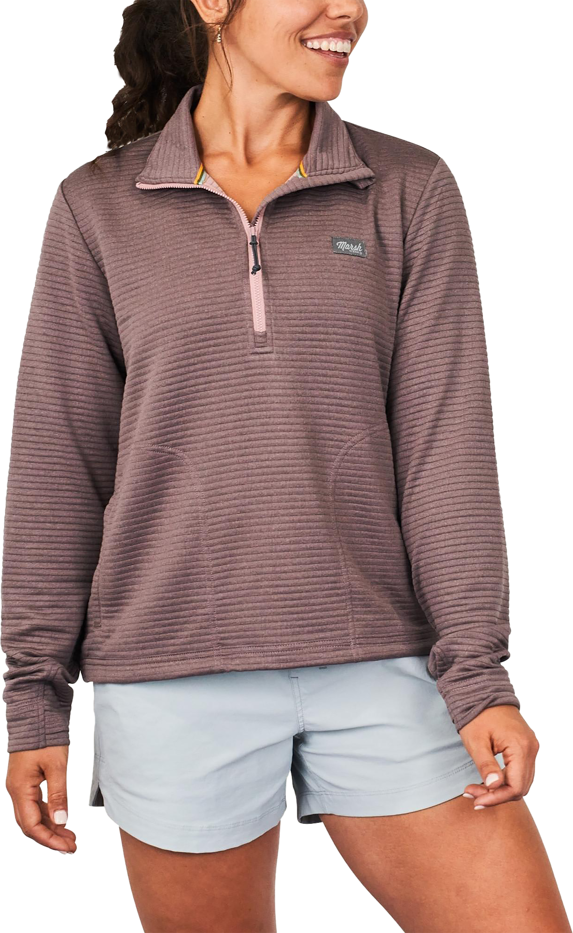 Image of Marsh Wear Sullivan Tech Quarter-Zip Jacket for Ladies - Peppercorn - L