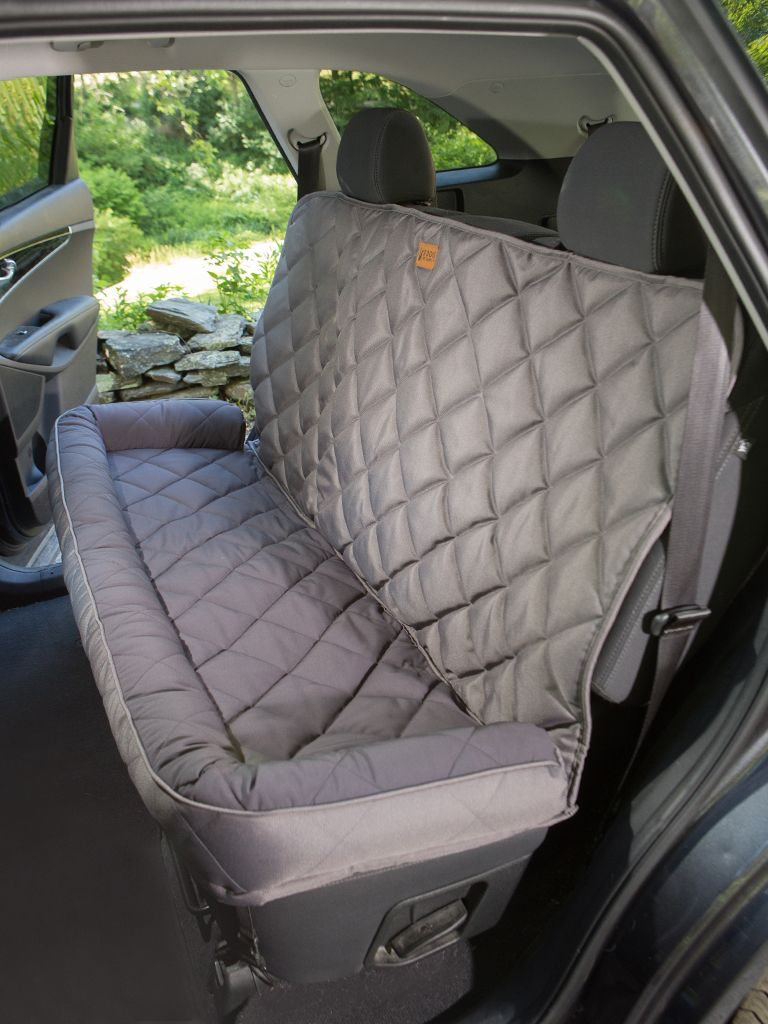 Image of 3 Dog Pet Supply Softshell No-Slip Back-Seat Protector with Bolster for Dogs