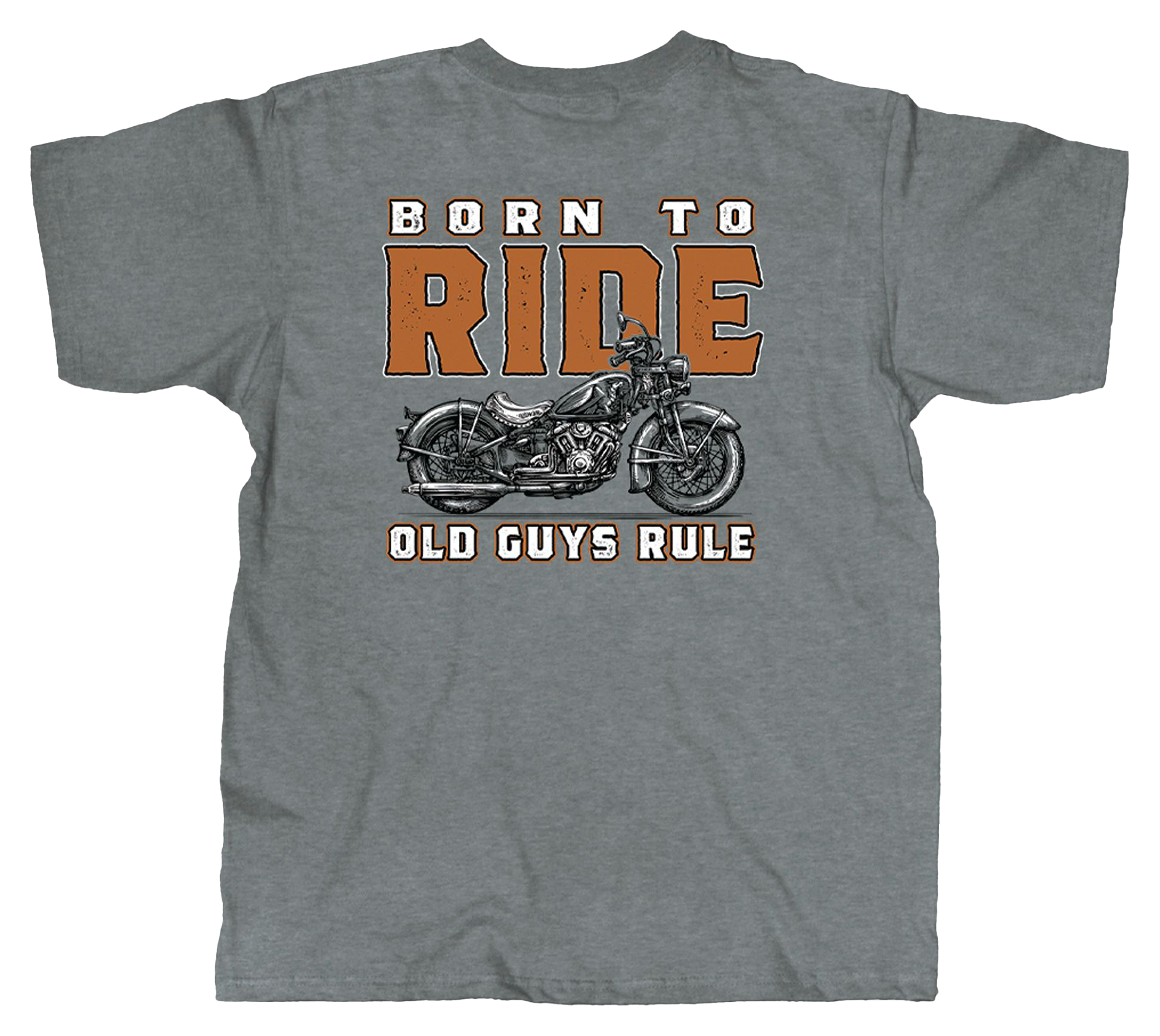 Image of Old Guys Rule Born to Ride Short-Sleeve T-Shirt for Men - Graphite Heather