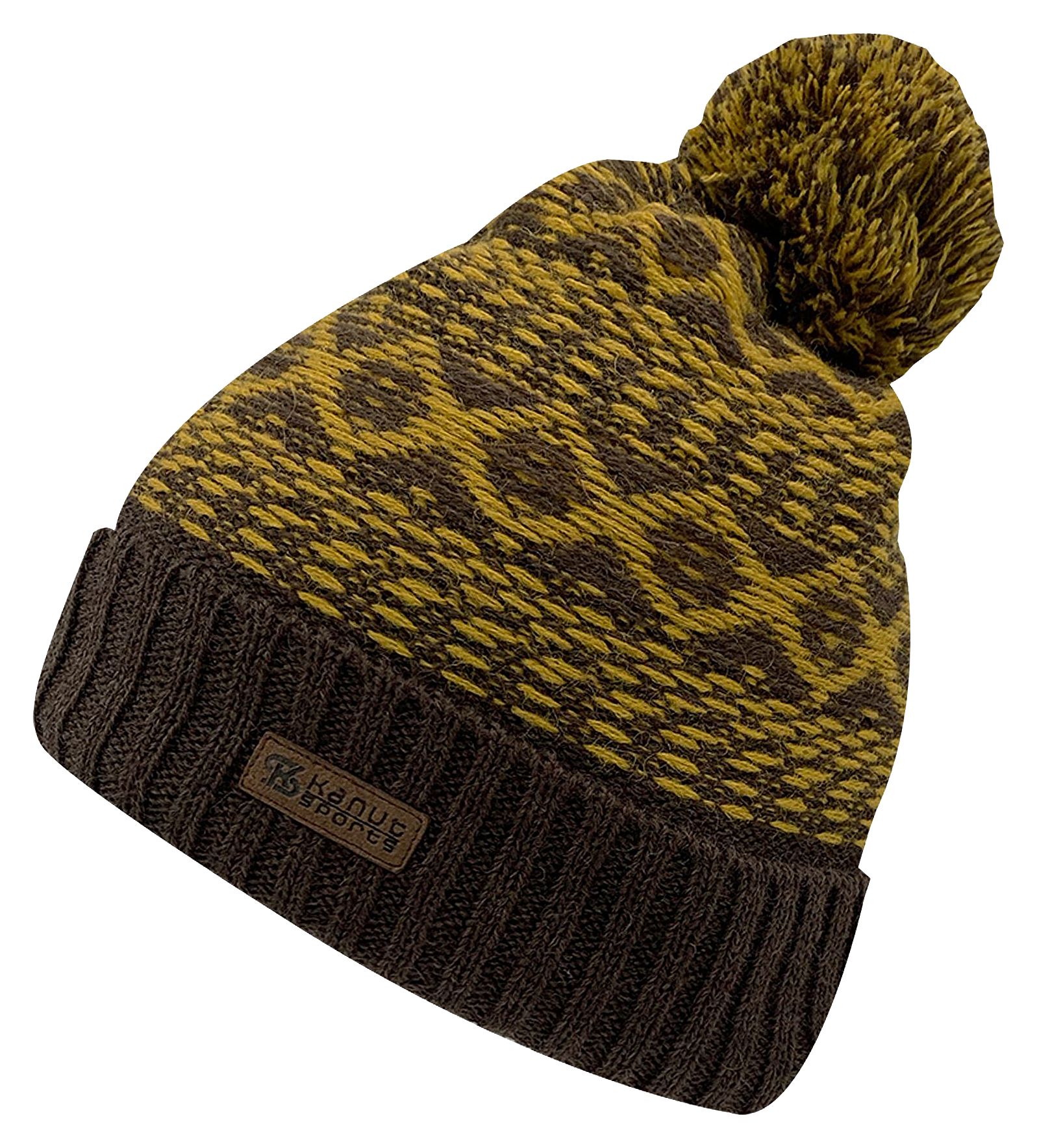 Image of Kanut Sports Blueway Cuff Beanie with Pom for Ladies - Mustard