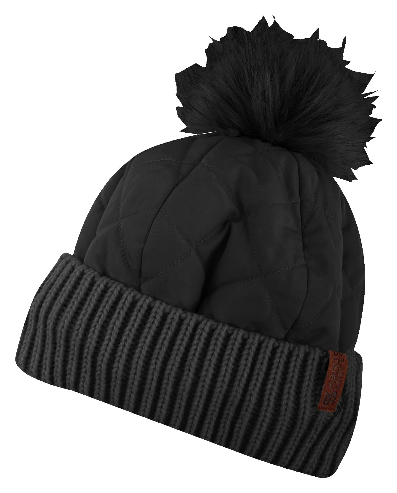 Image of Kanut Sports Collie Cuff Beanie with Pom for Ladies - Black