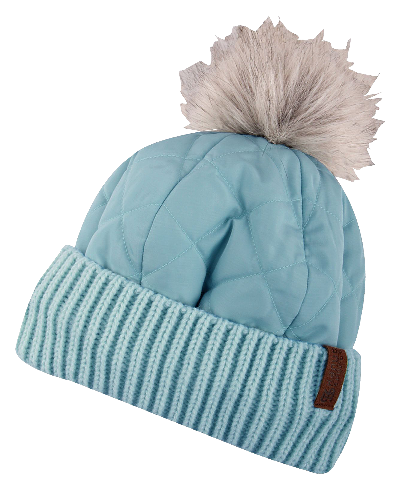 Image of Kanut Sports Collie Cuff Beanie with Pom for Ladies - Light Blue