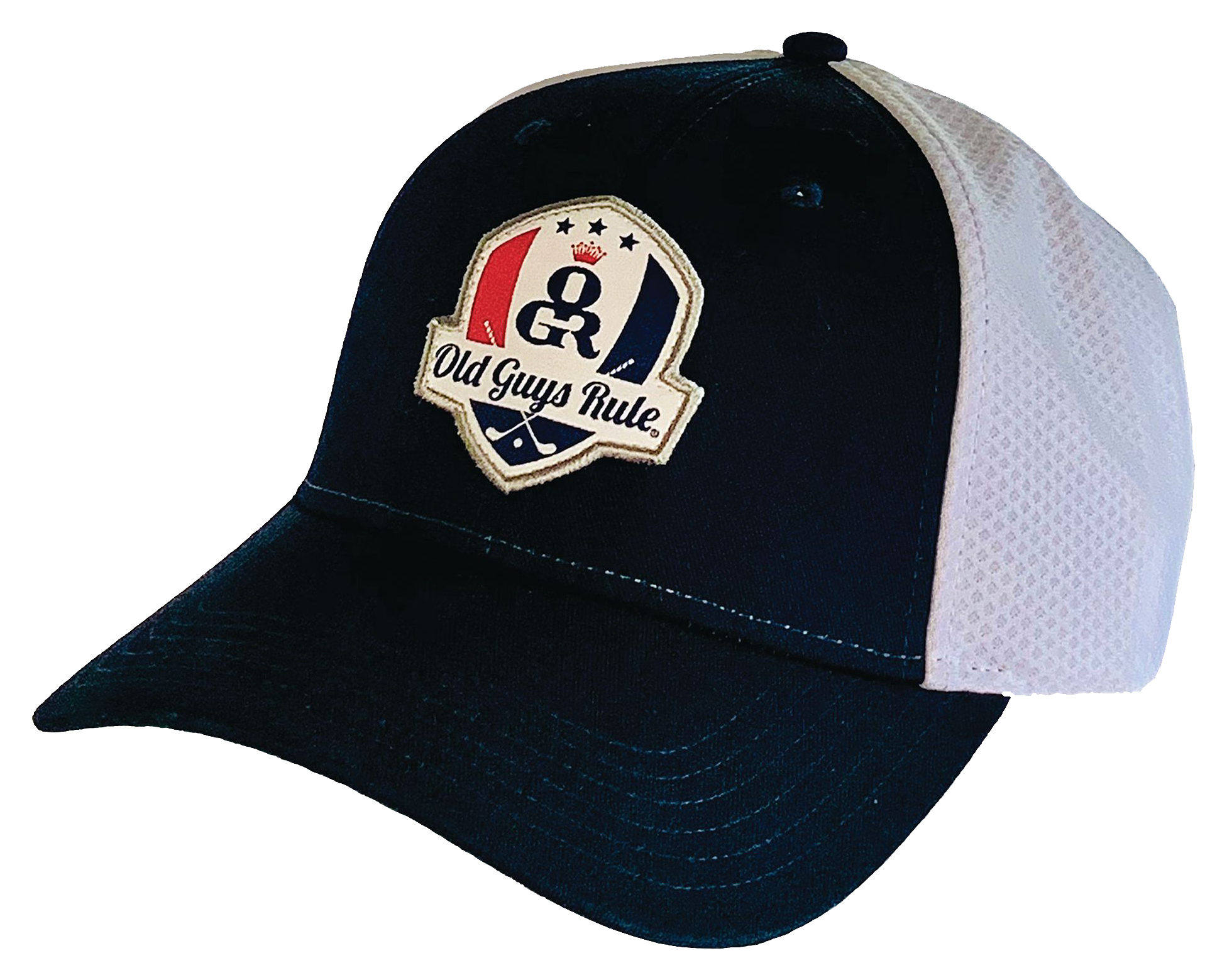 Image of Old Guys Rule Golf Crest Trucker Cap