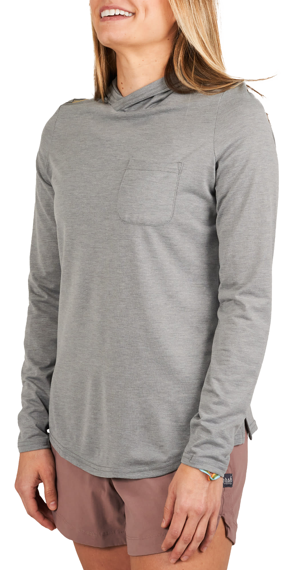 Image of Marsh Wear Buxton Performance Crew-Neck Long-Sleeve Shirt for Ladies - Steel Heather - L