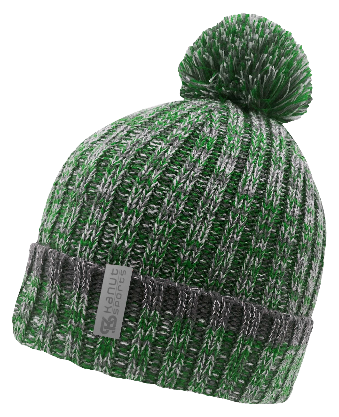 Image of Kanut Sports Tuck Cuff Beanie with Pom for Ladies - Pine Shadow