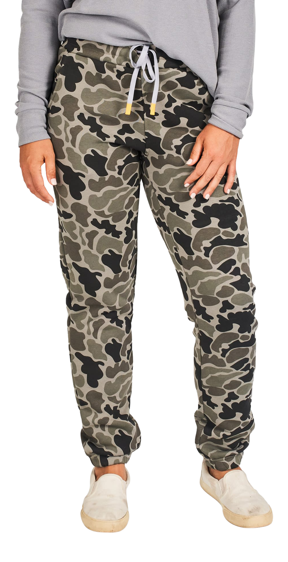 Image of Marsh Wear Fireside Fleece Pants for Ladies - Dark Green Mallard Camo - M