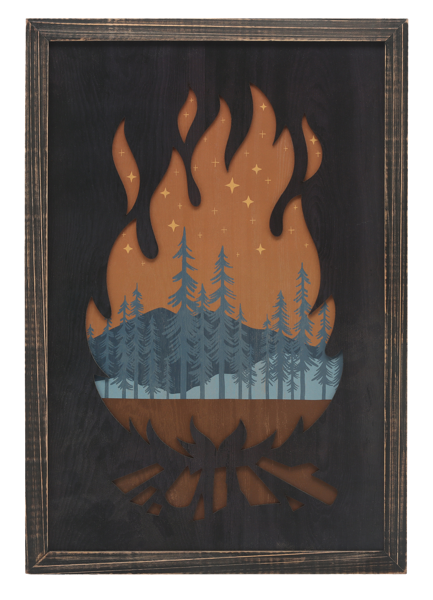 Image of Open Road Brands Layered Campfire Framed Wall Art