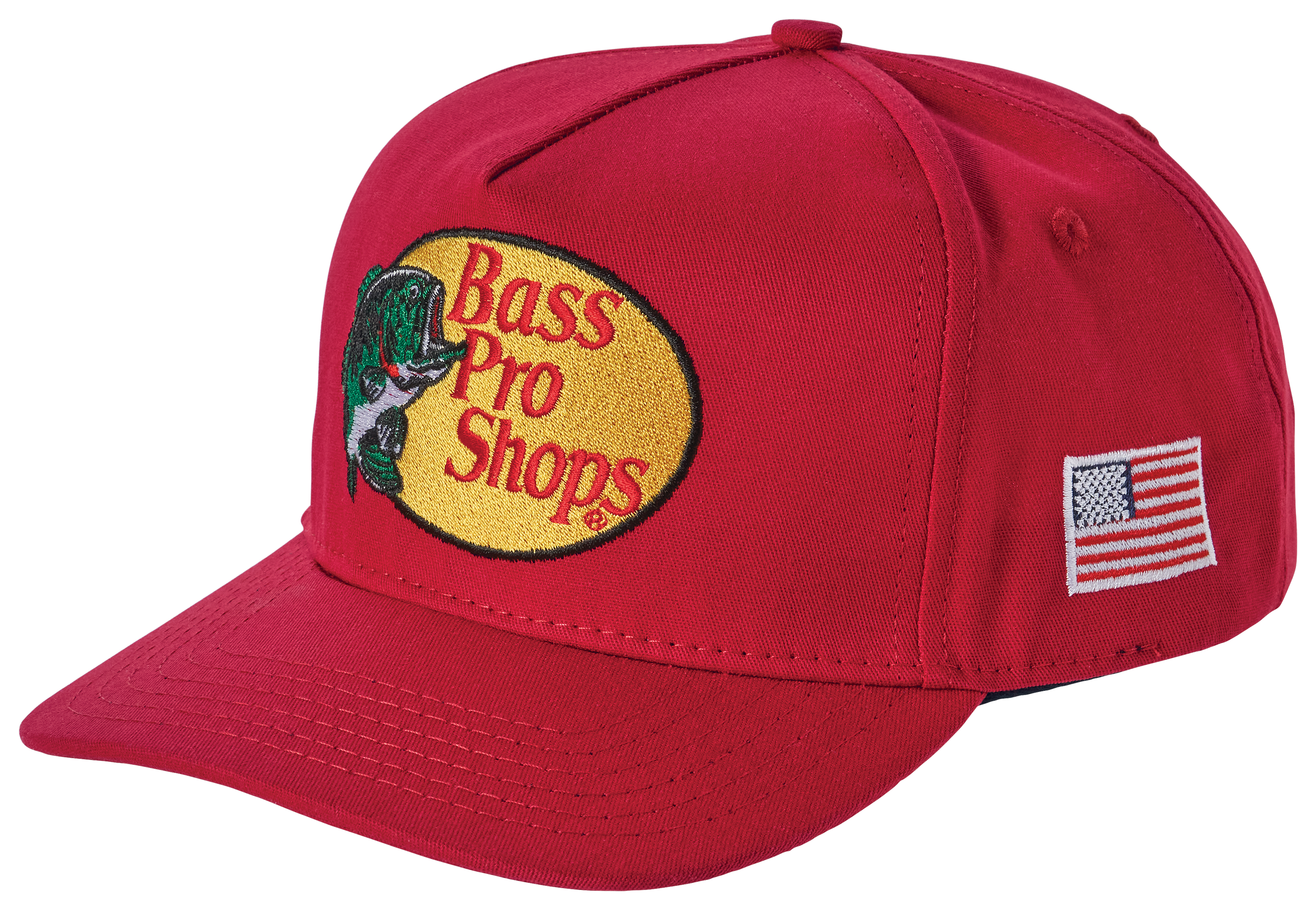 Image of Bass Pro Shops Embroidered Logo Flat-Bill Cap - Red