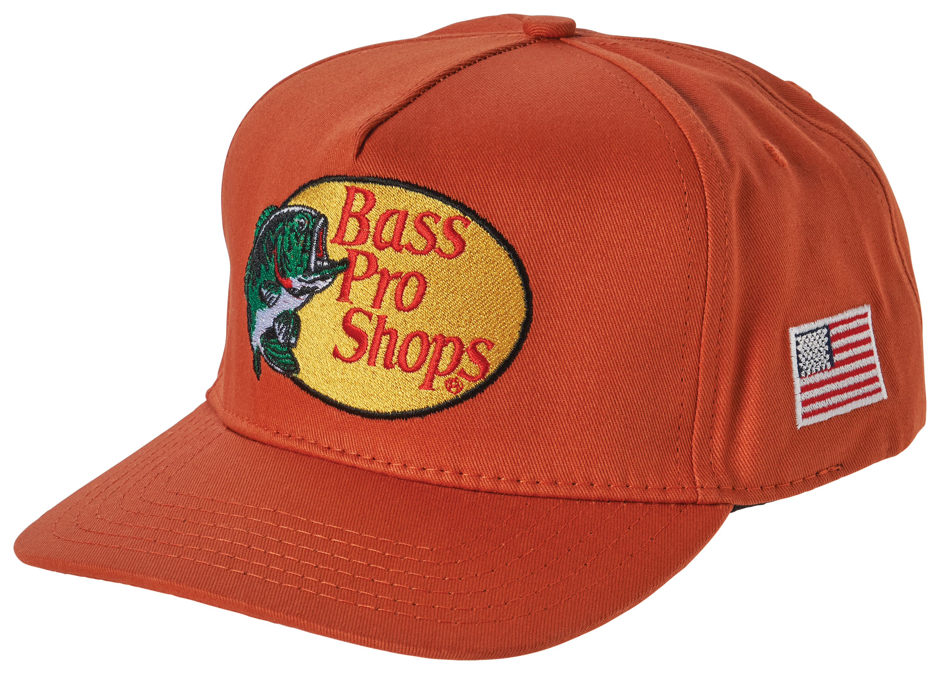 Image of Bass Pro Shops Embroidered Logo Flat-Bill Cap - Pumpkin