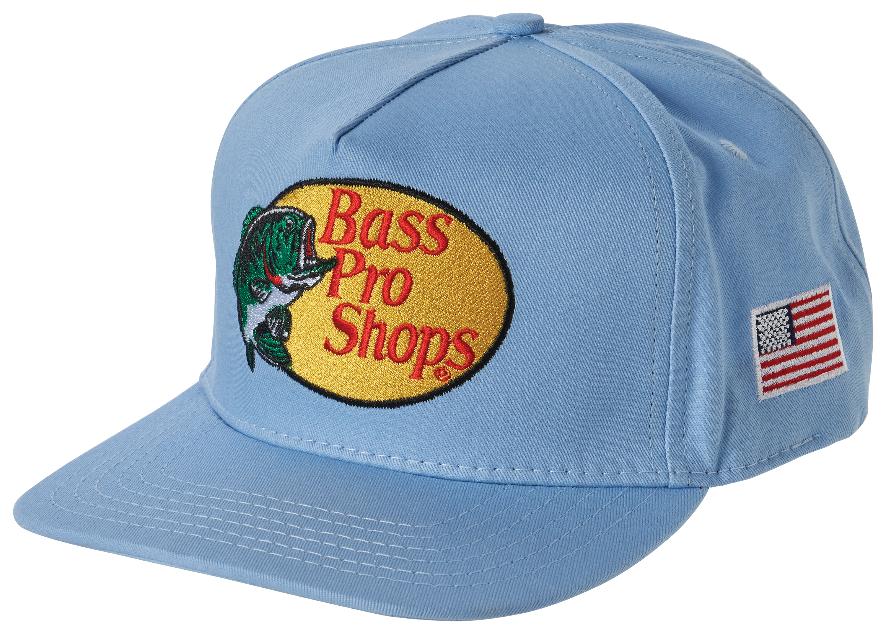 Image of Bass Pro Shops Embroidered Logo Flat-Bill Cap - Light Blue