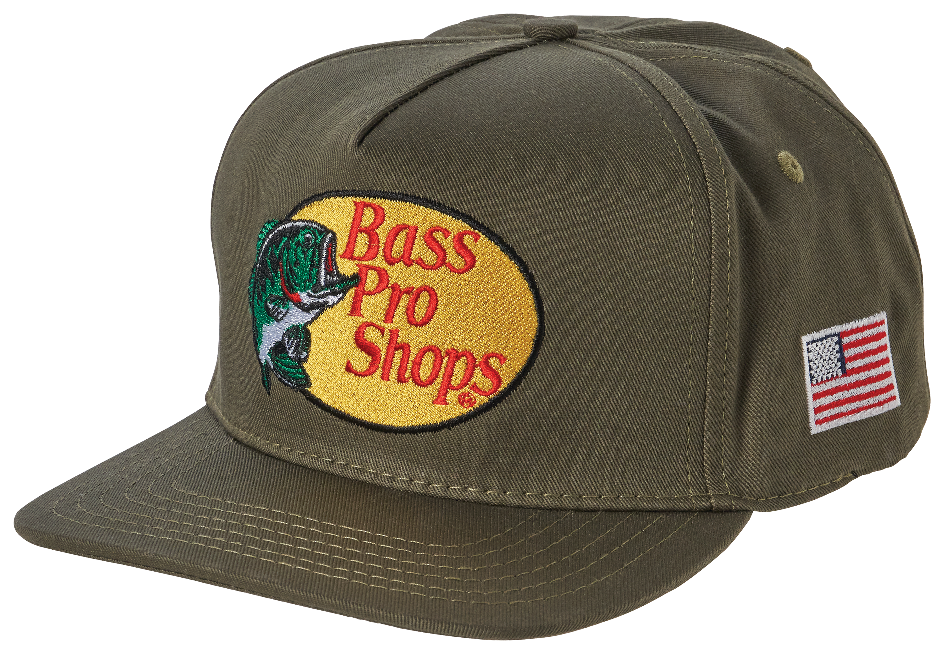 Image of Bass Pro Shops Embroidered Logo Flat-Bill Cap - Jalapeno