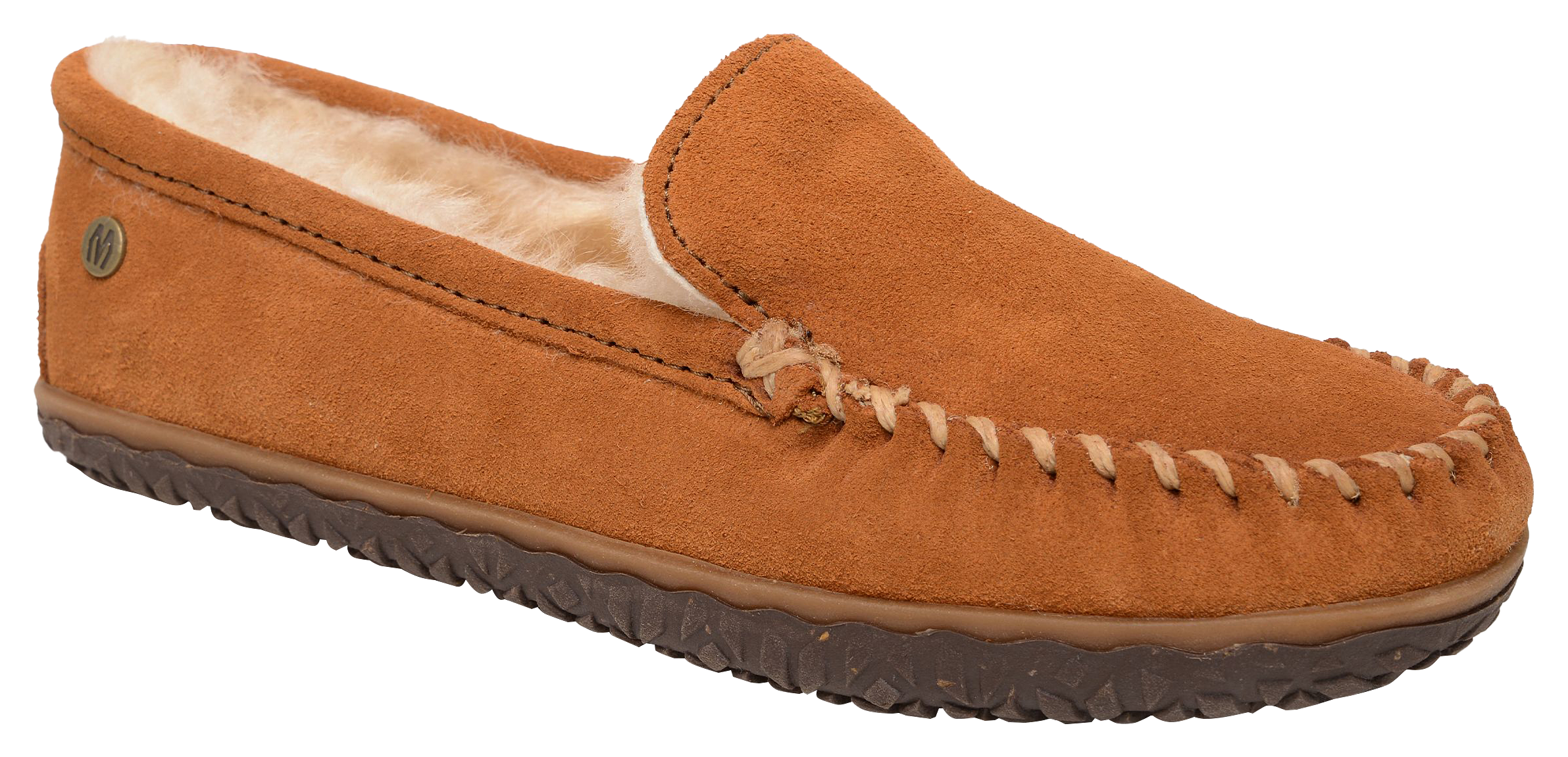 Image of Minnetonka Sheepskin Terese Slippers for Ladies - Brown