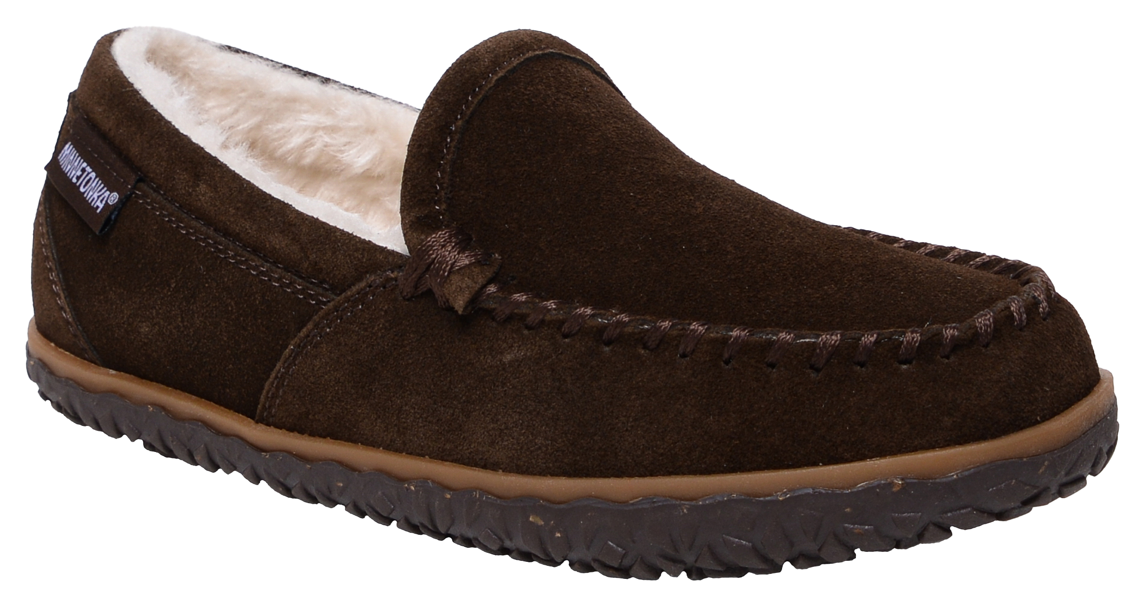 Image of Minnetonka Moccasins Tempe Pile-Lined Slippers for Ladies - Chocolate