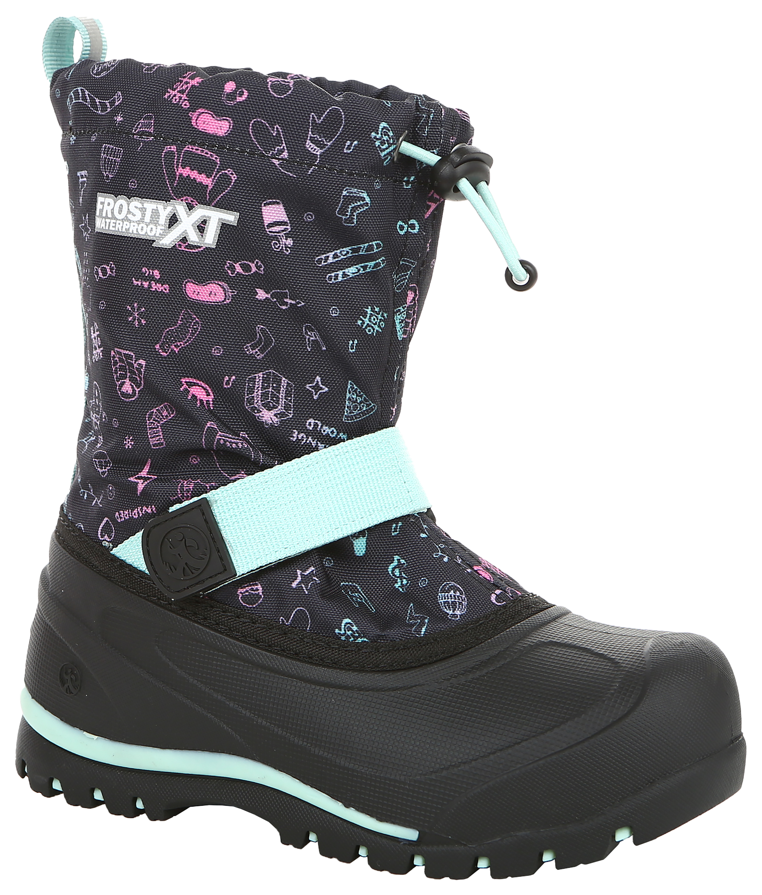 Image of Northside Frosty XT Insulated Waterproof Pac Boots for Toddlers - Black/Aqua - 5 Toddler