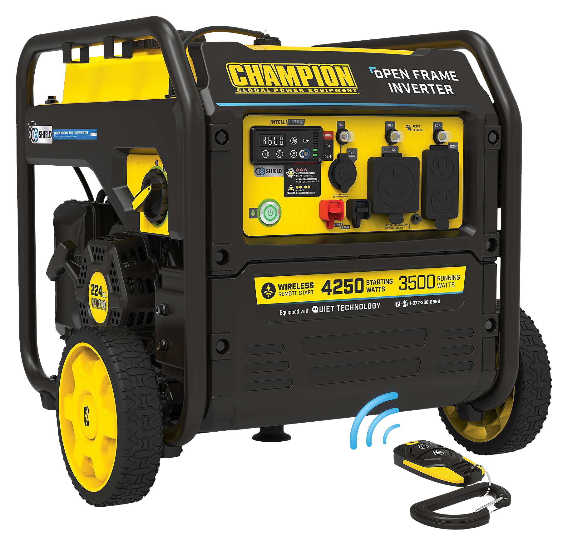 Image of Champion Power Equipment 4,250W Wireless-Start Open-Frame Inverter Generator with CO Shield