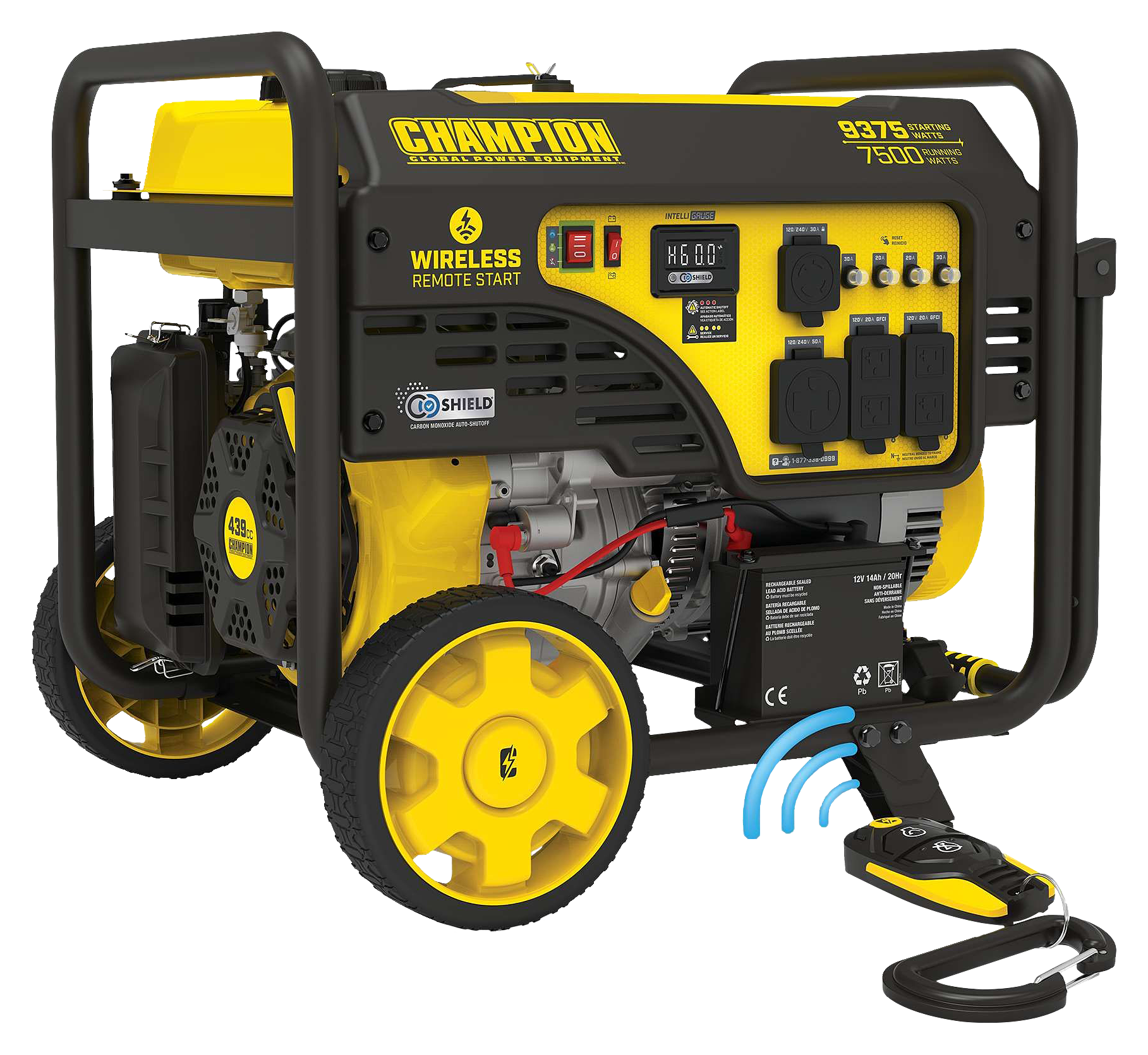 Image of Champion Power Equipment 7,500W Wireless-Start Generator with CO Shield