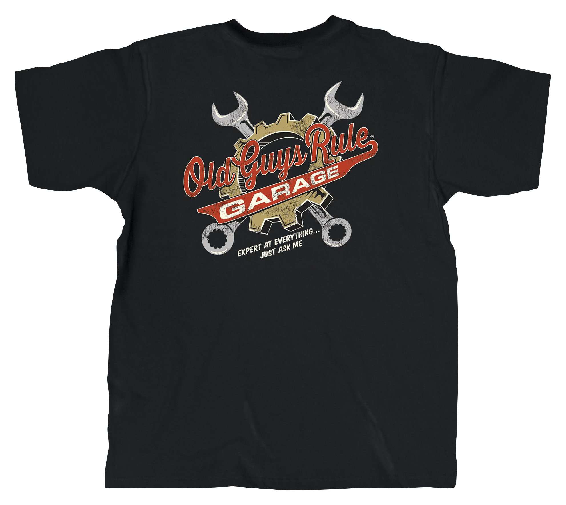 Image of Old Guys Rule Crossed Wrenches Short-Sleeve T-Shirt for Men - Black - L