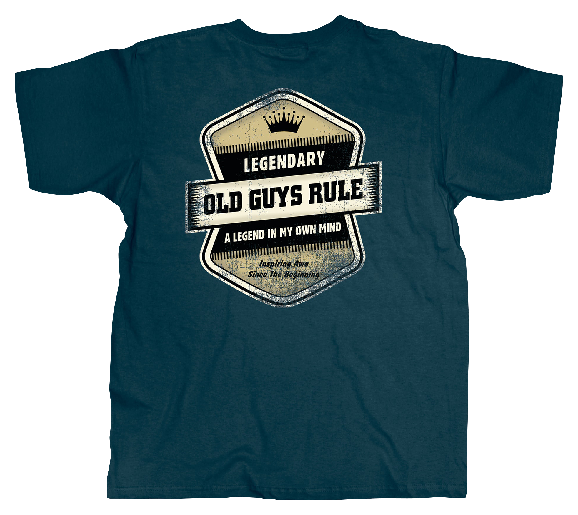 Image of Old Guys Rule Legendary Badge Short-Sleeve T-Shirt for Men - Blue Dusk