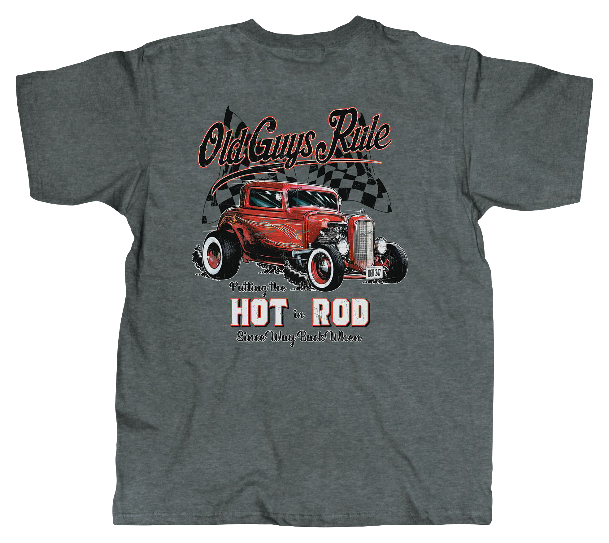 Image of Old Guys Rule The Hot In Rod Short-Sleeve T-Shirt for Men - Graphite Heather