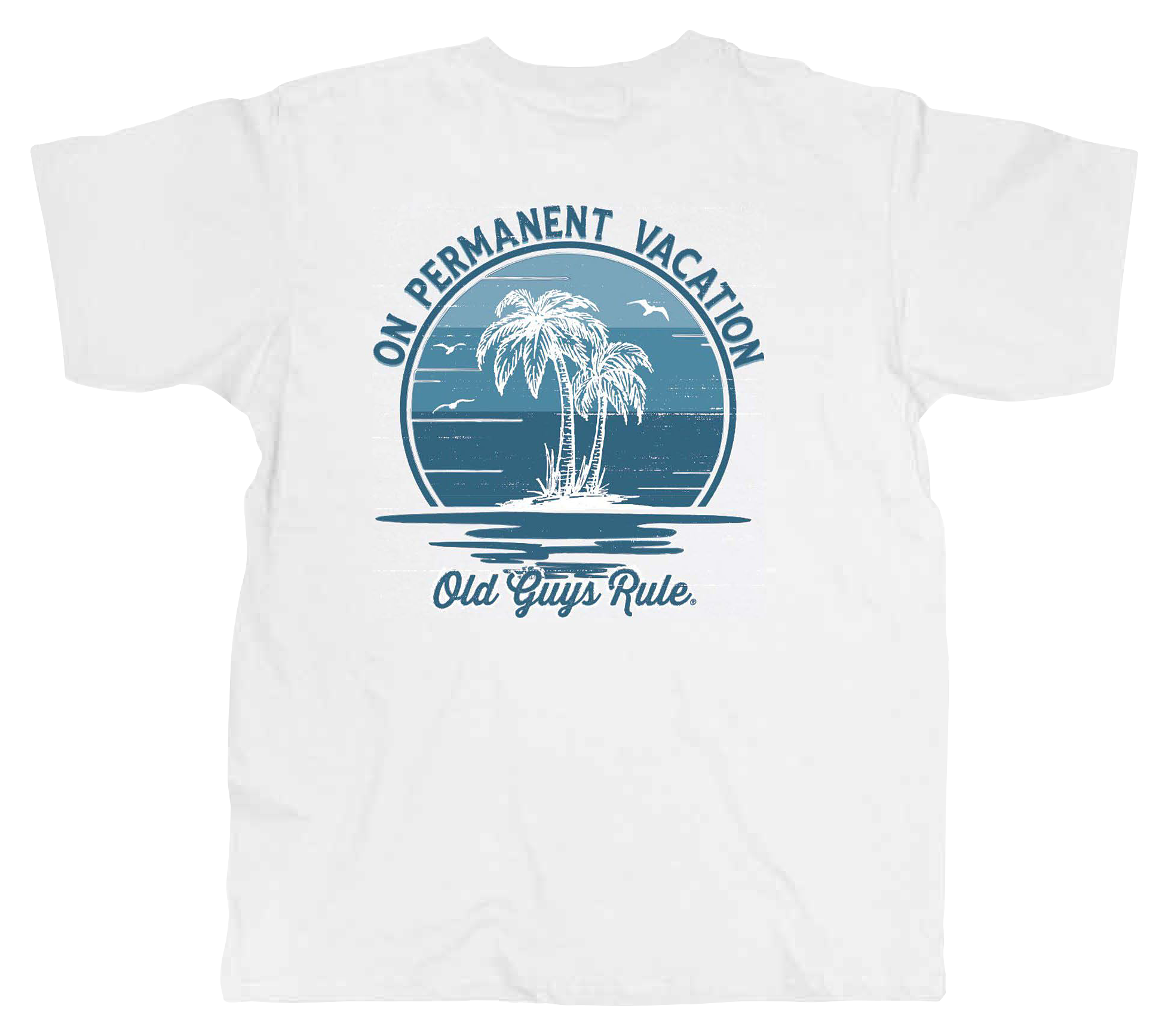 Image of Old Guys Rule On Permanent Vacation Short-Sleeve T-Shirt for Men - White