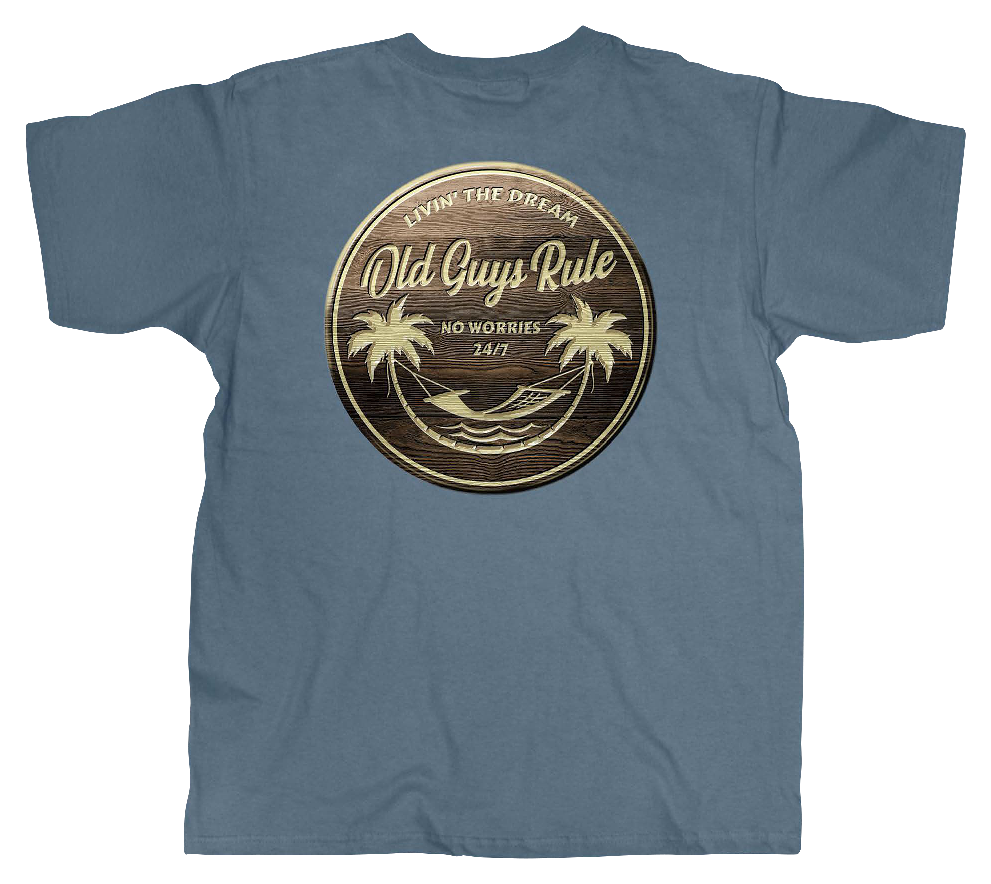 Image of Old Guys Rule Livin' the Dream Short-Sleeve T-Shirt for Men - Stone Blue