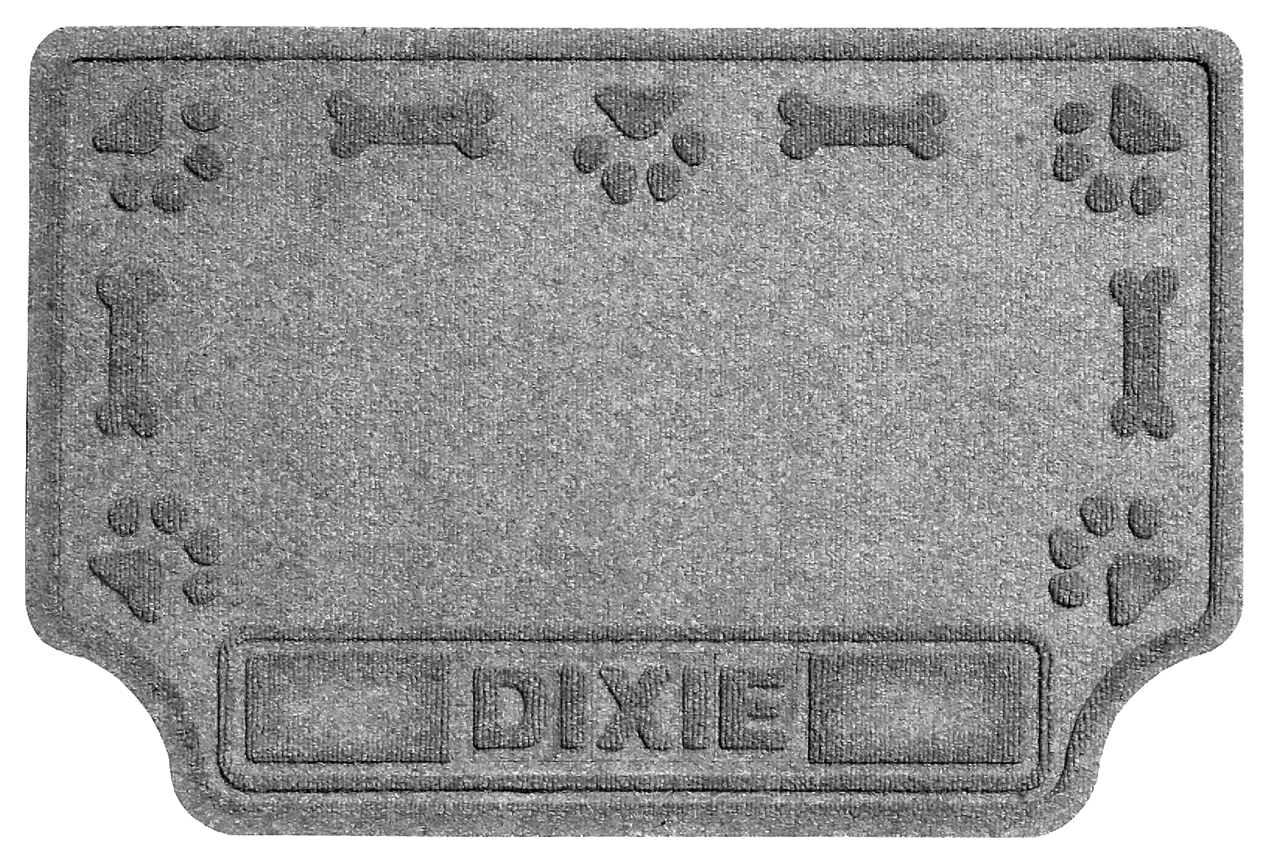 Image of "Bungalow Flooring WaterHog Pet Drool Hog Bone Personalized Pet-Feeder Mat - Medium Gray - 18"" x 27"""