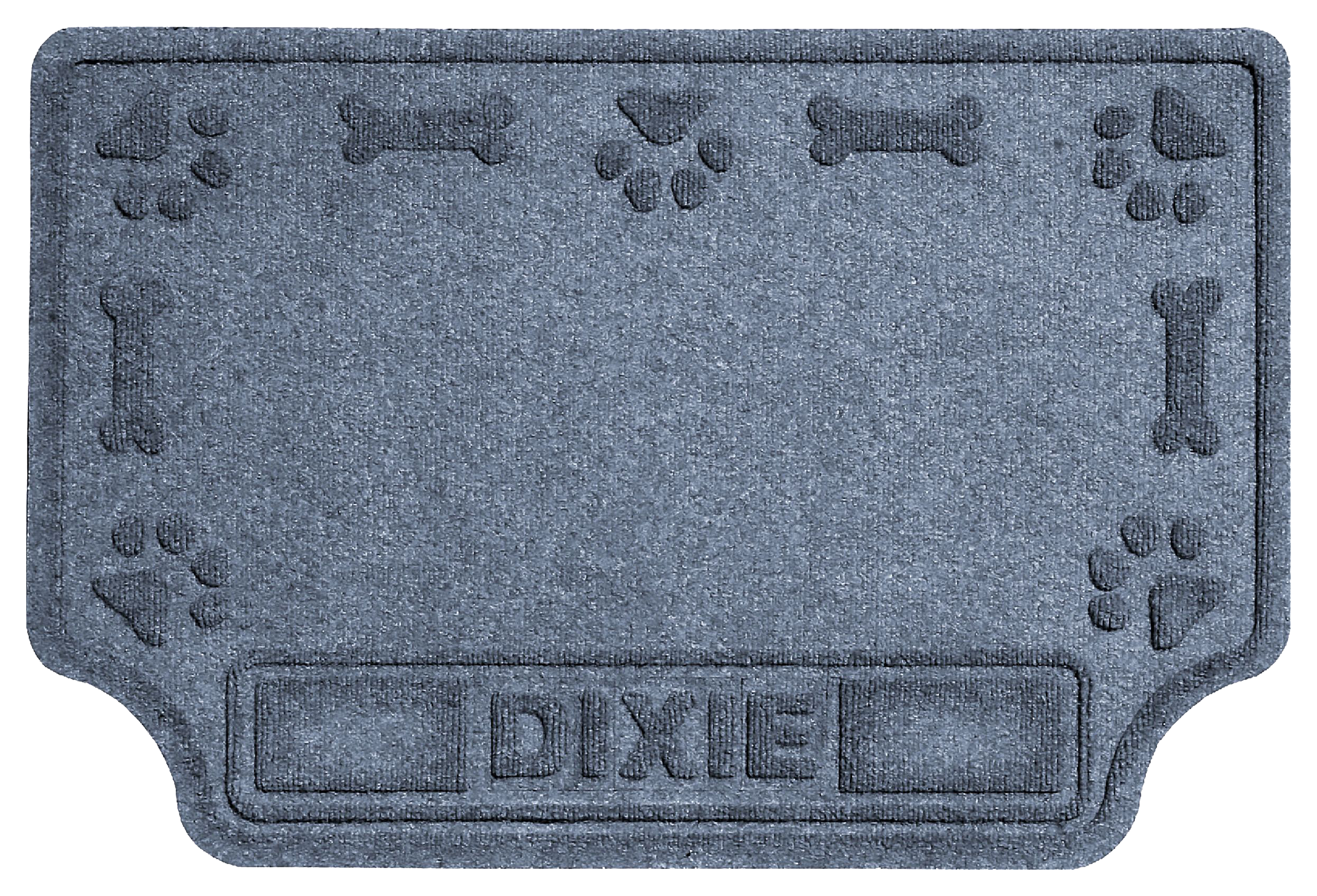 Image of "Bungalow Flooring WaterHog Pet Drool Hog Bone Personalized Pet-Feeder Mat - Bluestone - 18"" x 27"""