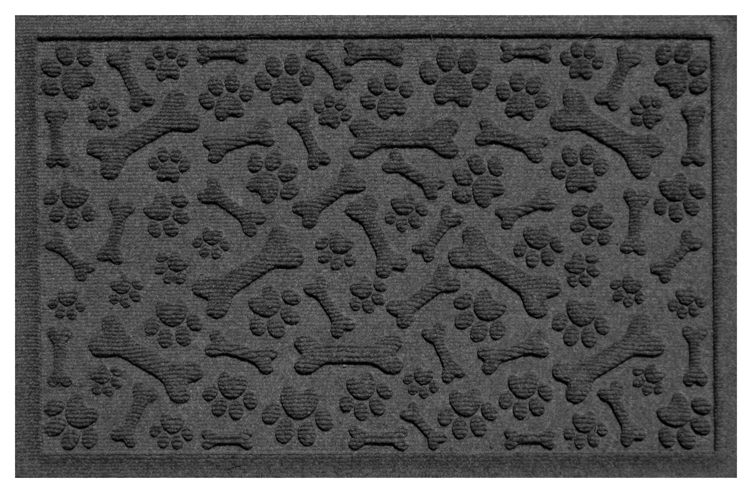 Image of Bungalow Flooring WaterHog Paws and Bones Pet Feeder Mat - Charcoal - 2' x 3'