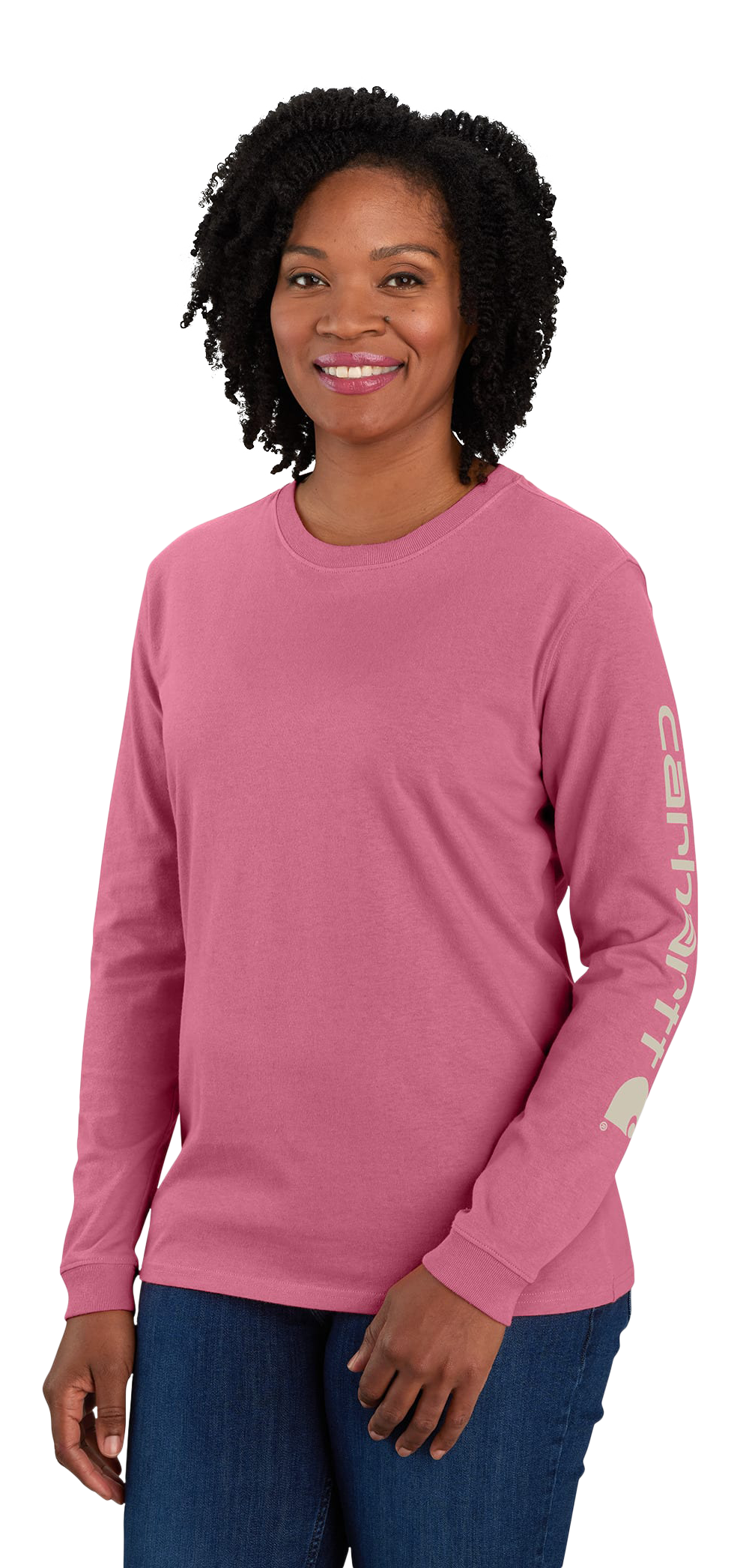 CARHARTT Logo Sleeve Graphic Heavyweight Long-Sleeve T-Shirt for Ladies