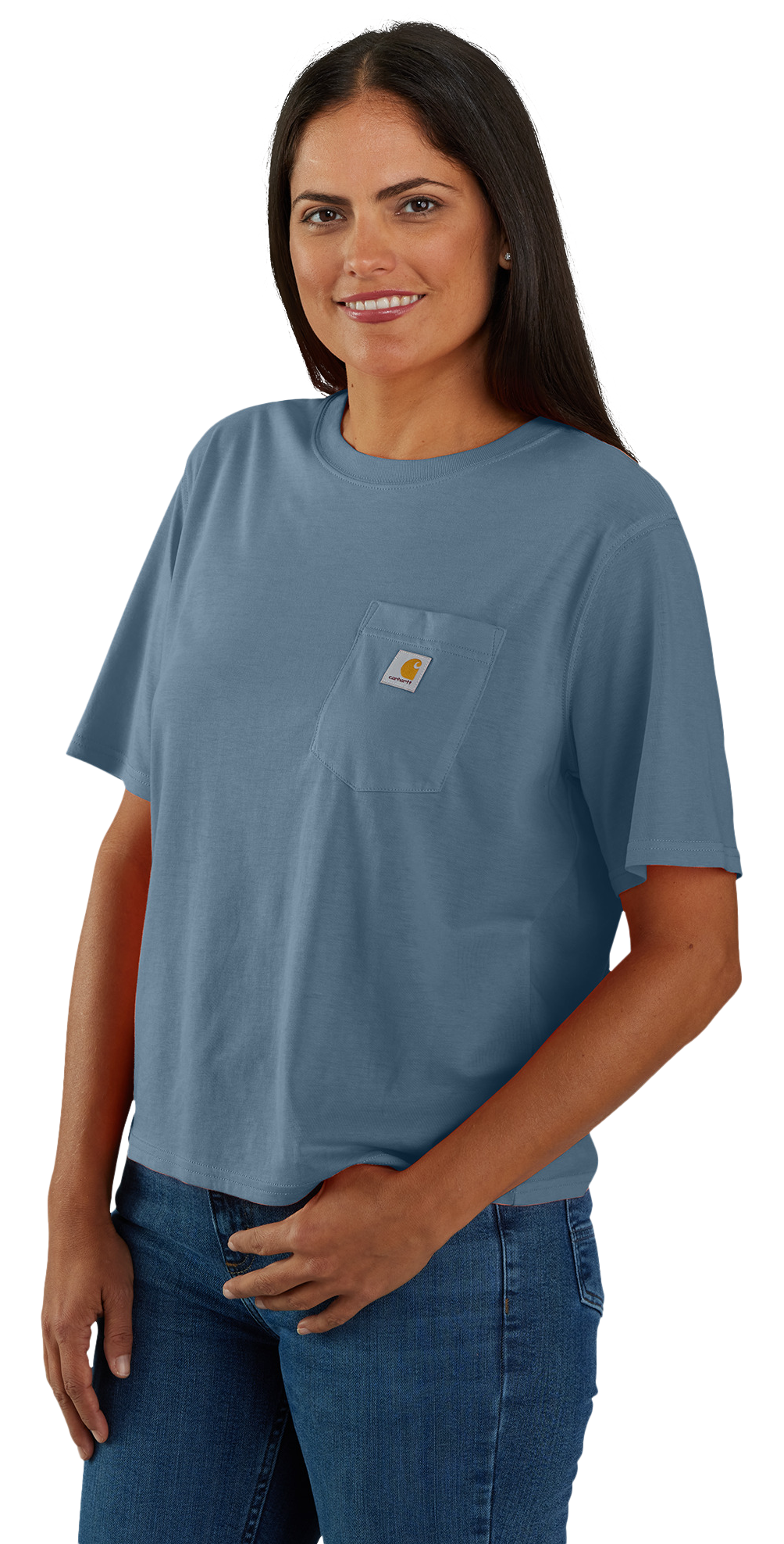 Image of Carhartt TENCEL Fiber Series Loose-Fit Short-Sleeve T-Shirt for Ladies - Thundercloud - S